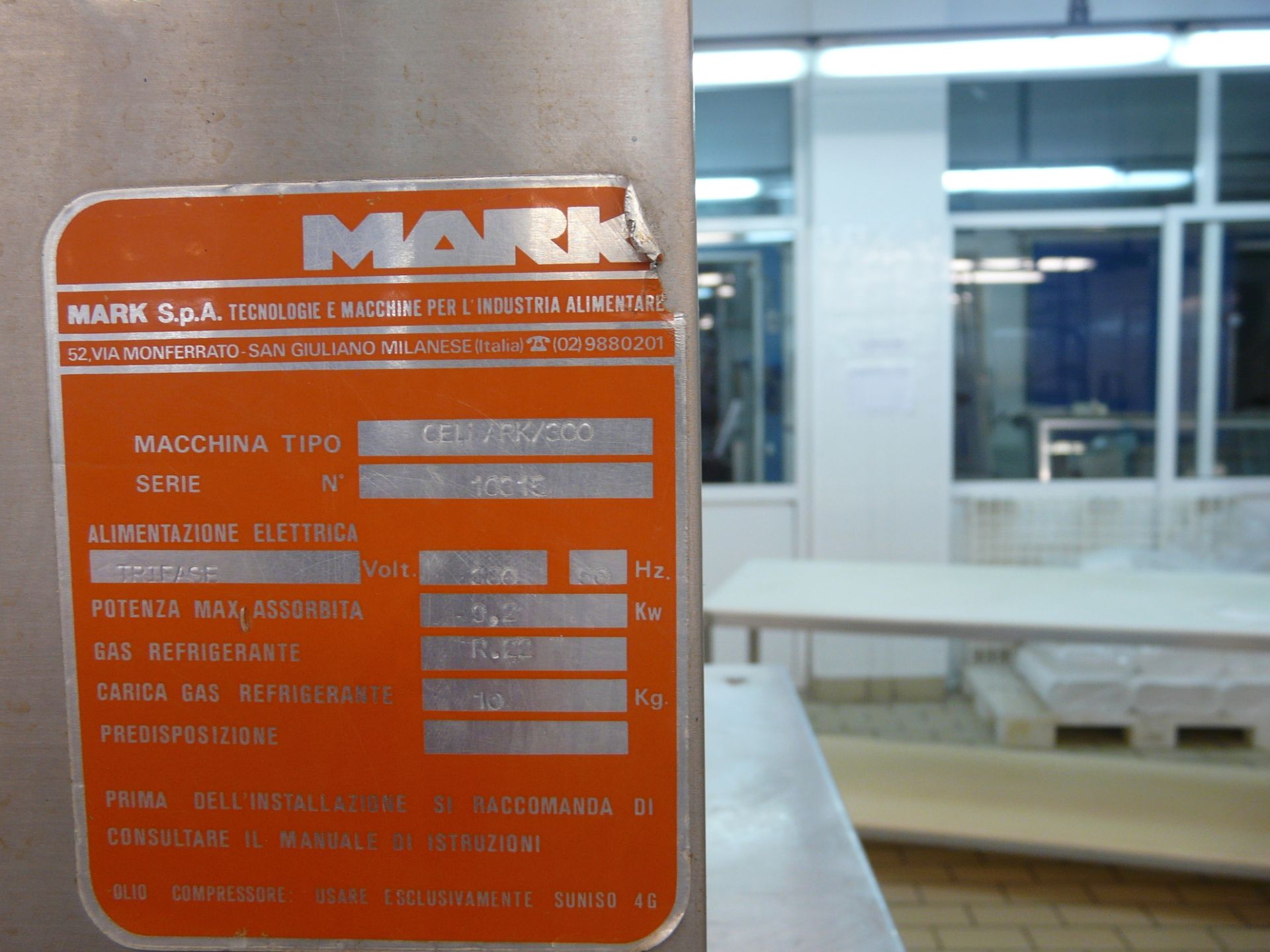 English: MARK,GELMARK 300 Continuous Ice Cream Freezer, 300Ltr/Hr, Y.O.M 2001, Refrigerant Liquid - Image 3 of 4