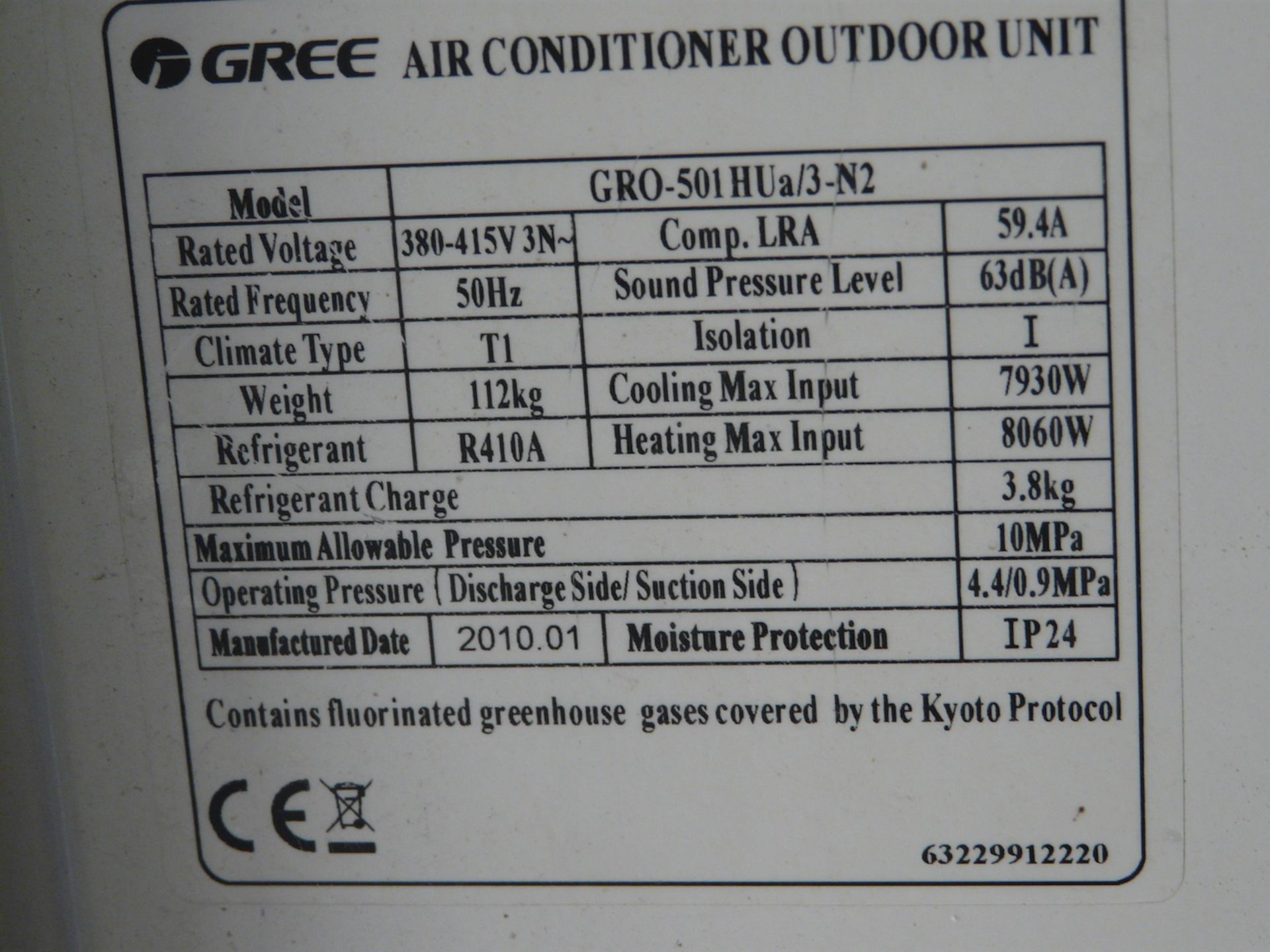 English: GREE Roof Air Conditioning Unit,Warm and Cold Inverter, 55000BTU/H, Y.O.M.: 2010, GR0- - Bild 8 aus 9