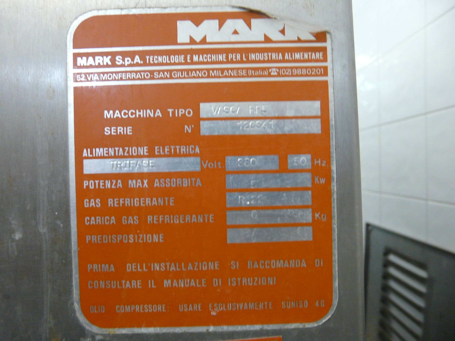 English: Chiller Water Tank MARK, 5 KW, Refrigerant Liquid R22, Y.O.M.: 1985 Greek: Παγολεκάνη ψύξης - Bild 5 aus 8