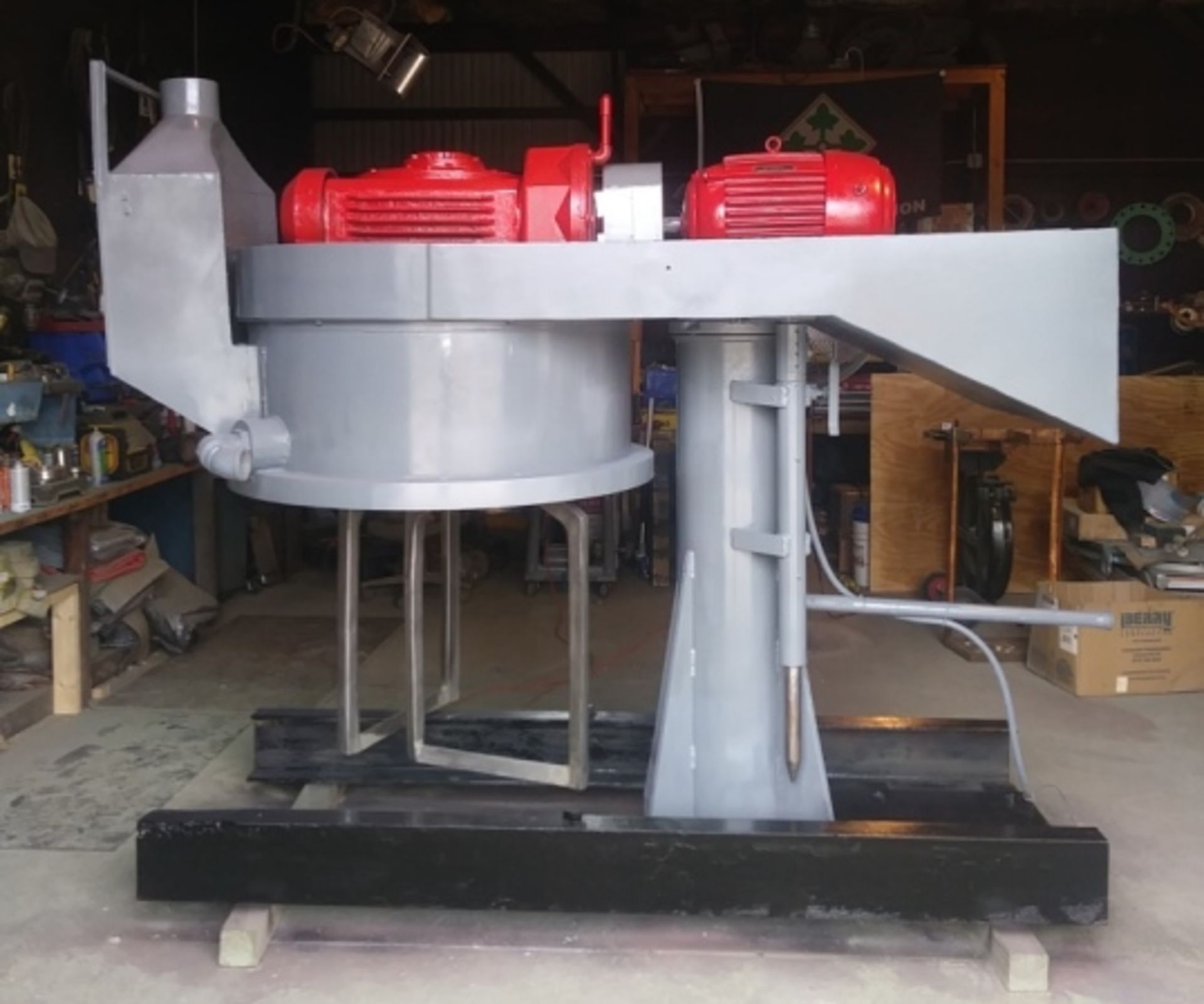 Used Double Planetary Mixer. Believed to be a ROSS 150 gallon model CDM-150. Unit comes with (11)