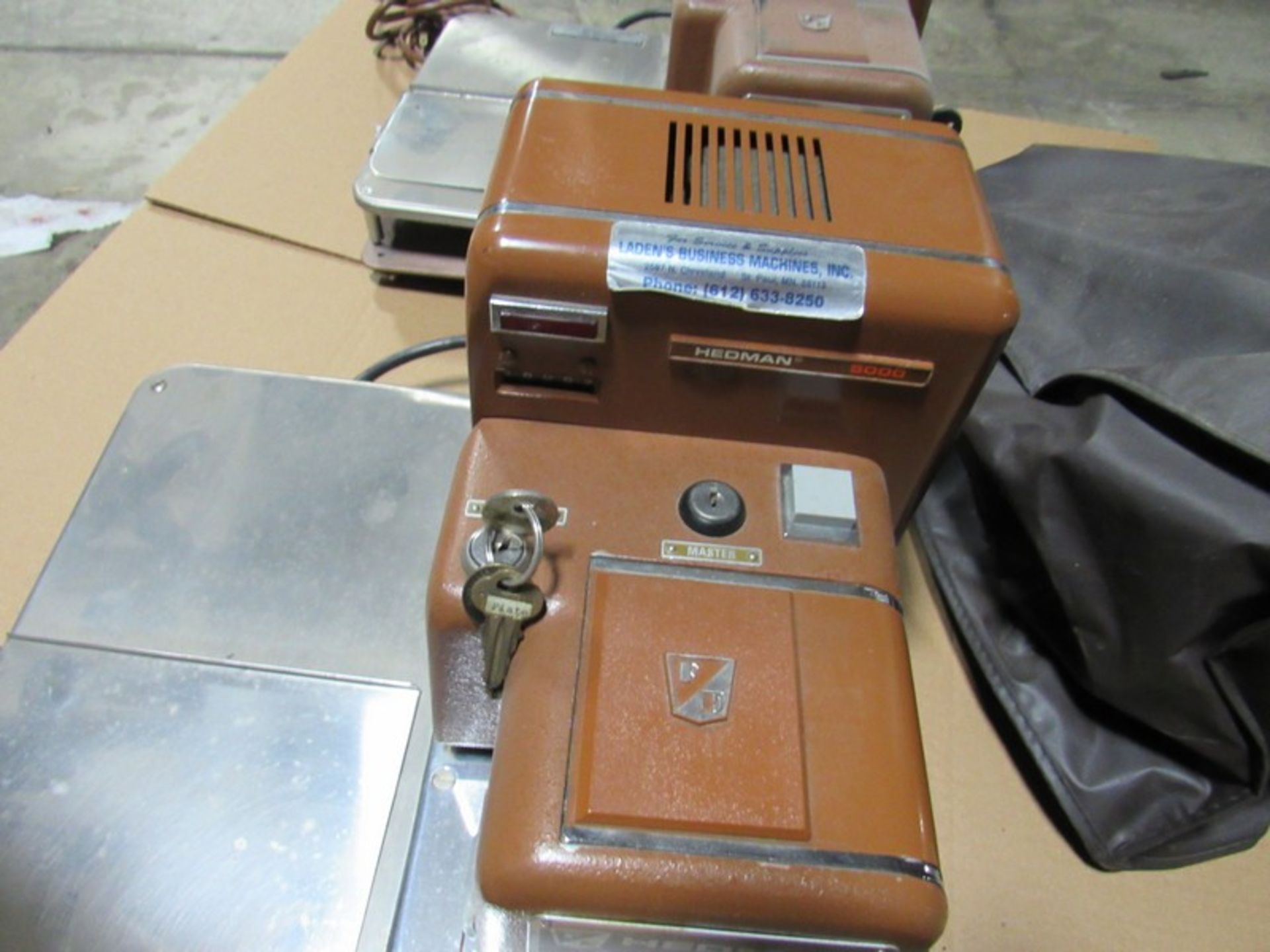 One Lot two Hedman vintage check printer. Free removal and loading; Optional Palletizing $15. (