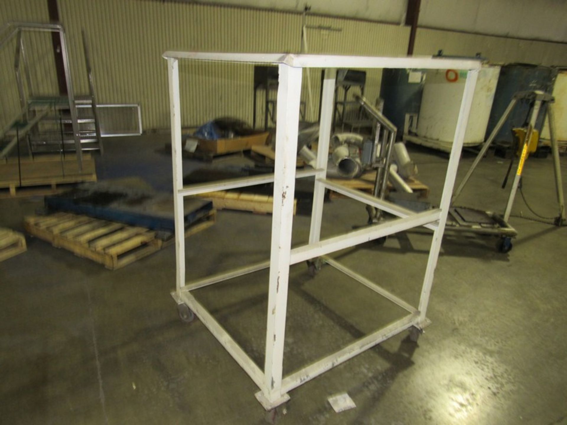 Steel Cart - angle iron open on one side - on casters - Removal and loading charges are included -