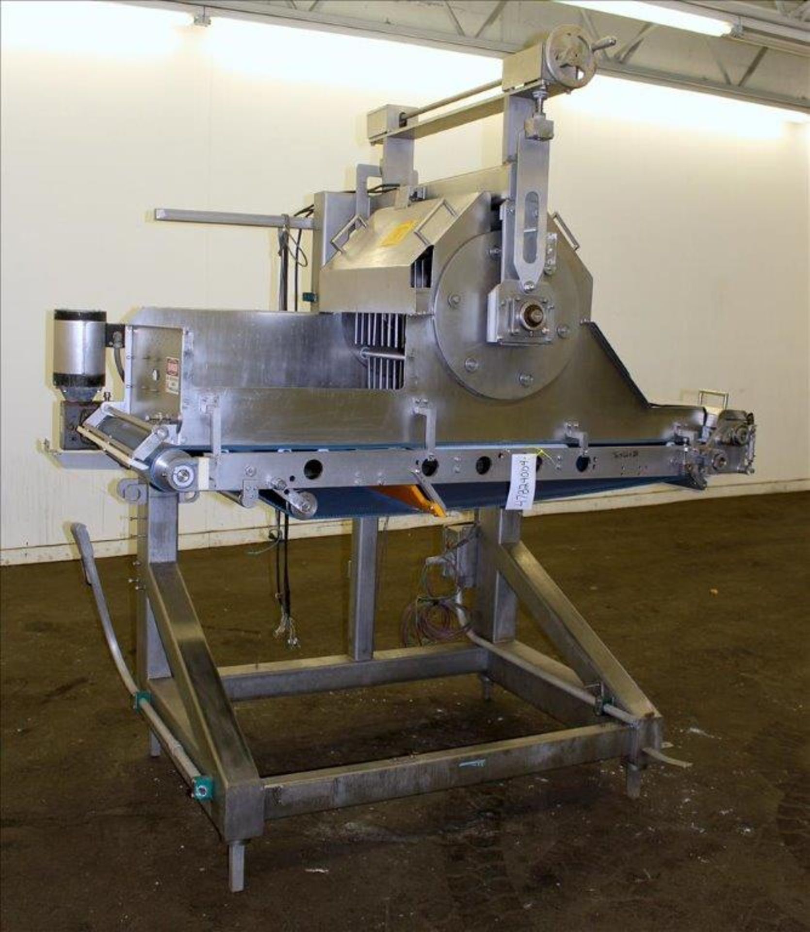 Waterfall Cheese/Applicator for Pizza, 304 Stainless Steel. Has 28" wide x 60" long belt conveyor