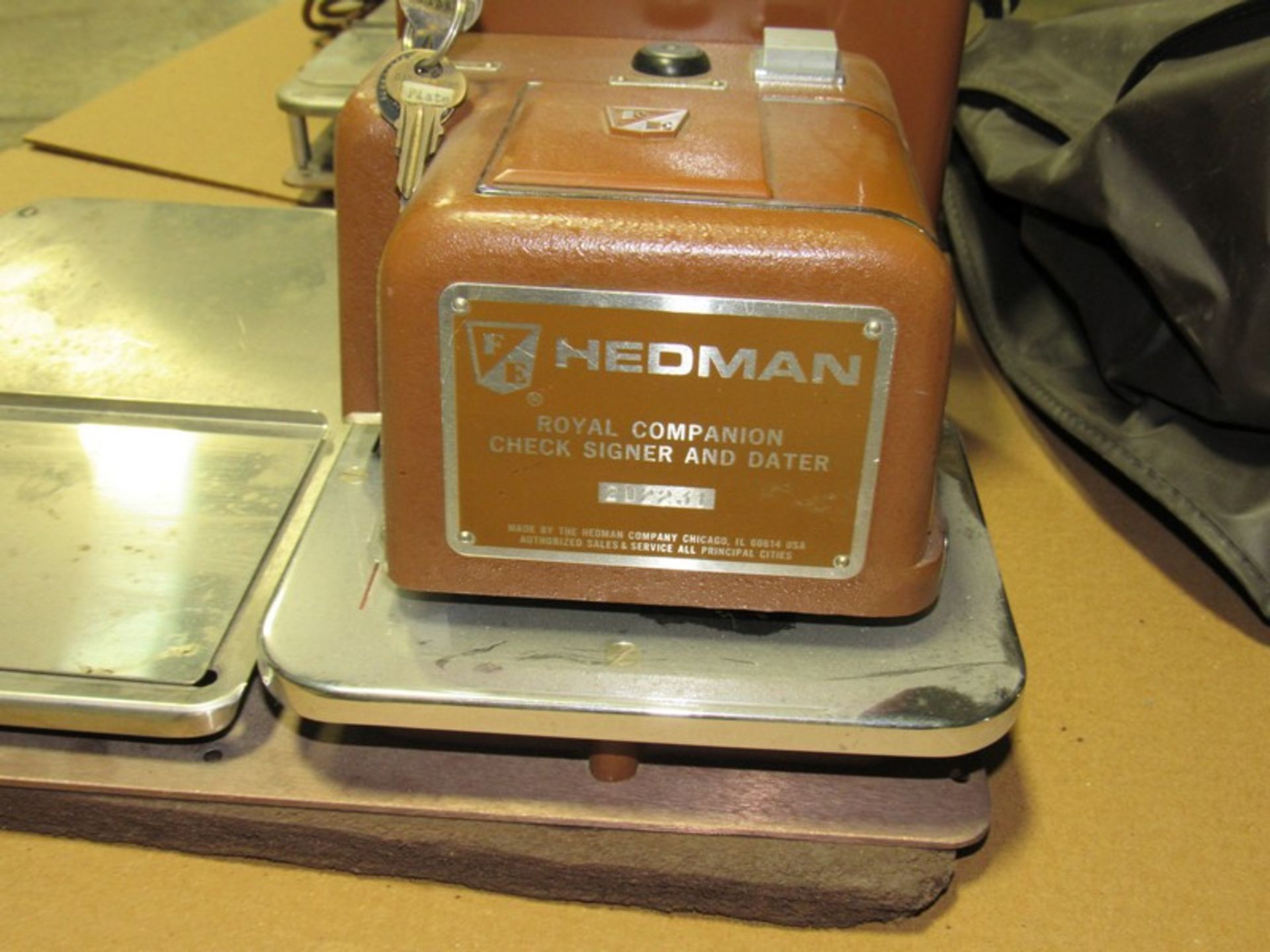 One Lot two Hedman vintage check printer. Free removal and loading; Optional Palletizing $15. ( - Image 5 of 8