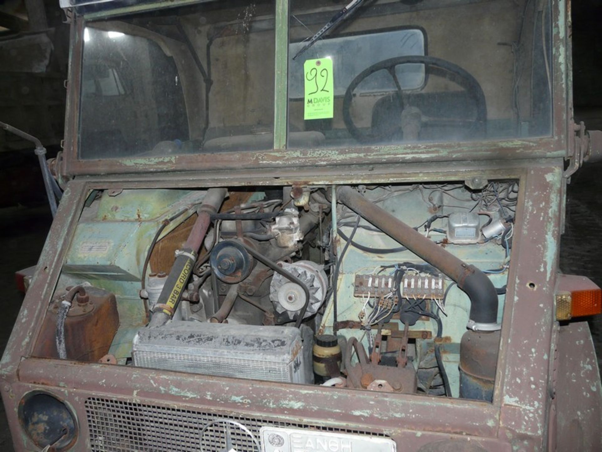 UNIMOG ,REG AM54687,KM 99969,STOPED,MISSING DRIVERS DOOR , AND ENGINE COVER. (Located in Greece -