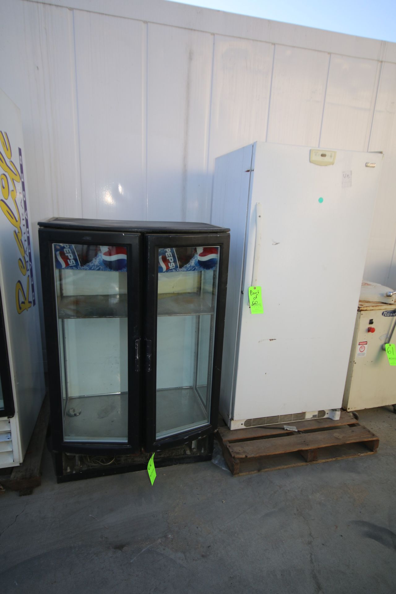 Pepsi 2-Door Refrigerator, with 2-Glass Display Doors and (1) Kenmore Elite Refrigerator