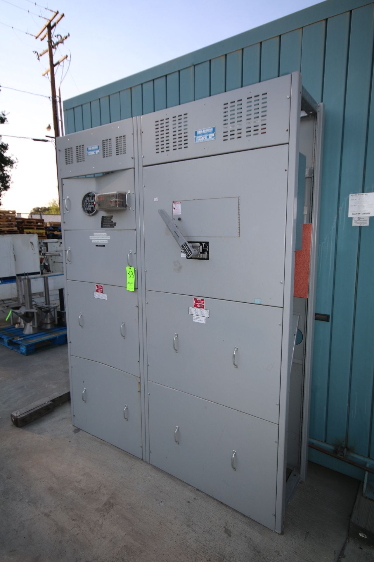 RSE-SIERRA Switch Gear, 400 AMP Sections, 480Y/227 Volts, 23605-1 S.O., Overall Dims.: Aprox. 70"