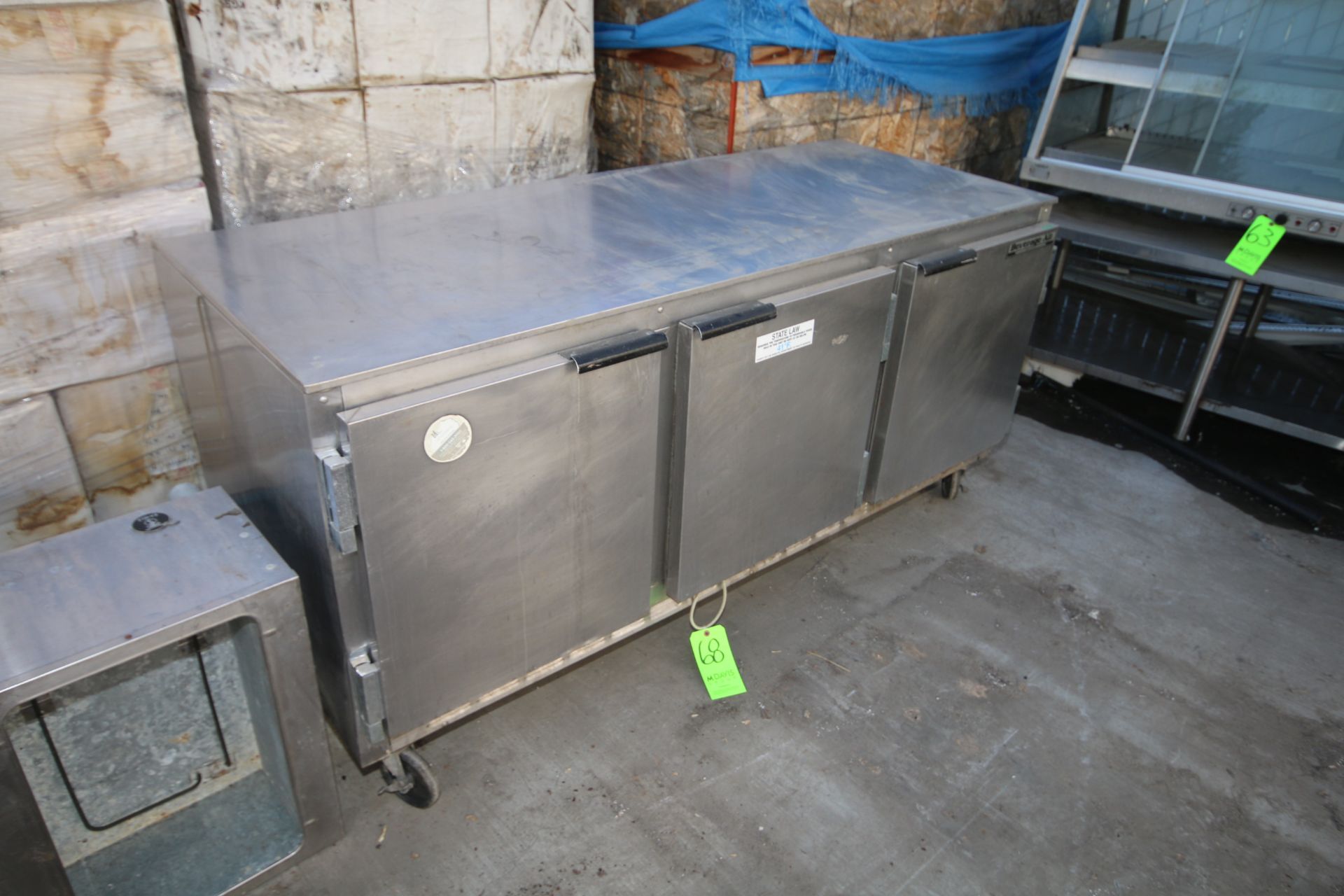 Beverage Air S/S Refrigerator, with (2) S/S Doors, Mounted on Portable Frame