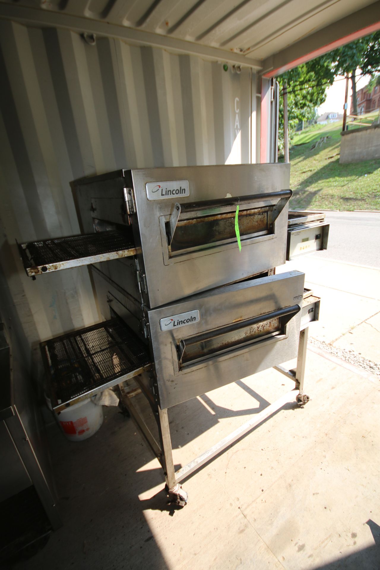 Lincoln Double Deck Oven, with (2) Pass Through Conv., (2) Doors, Mounted on S/S Portable Frame