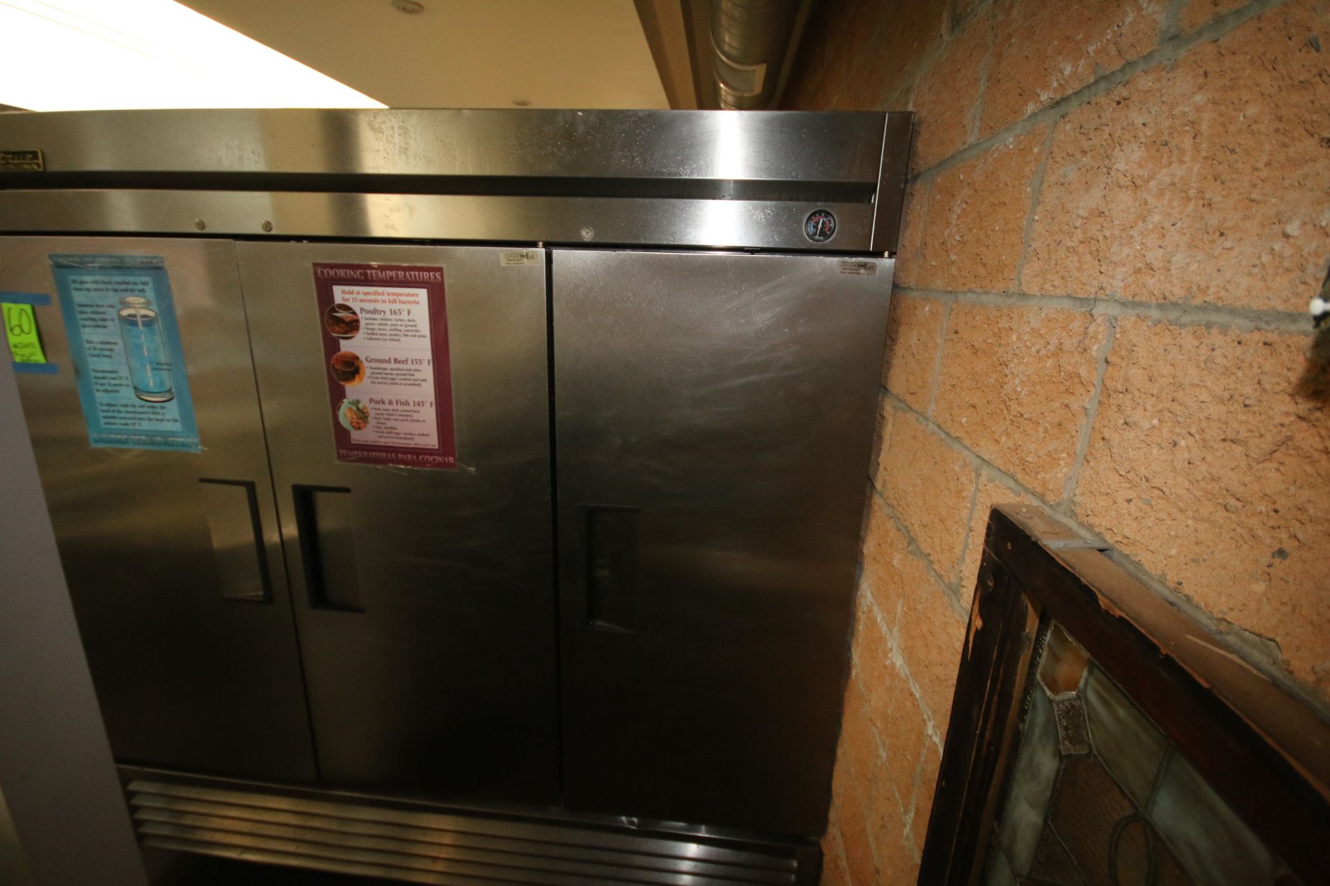 True 3-Door S/S Refrigerator, Overall Dims.: 79" L x 30" W x 77" H - Image 2 of 4