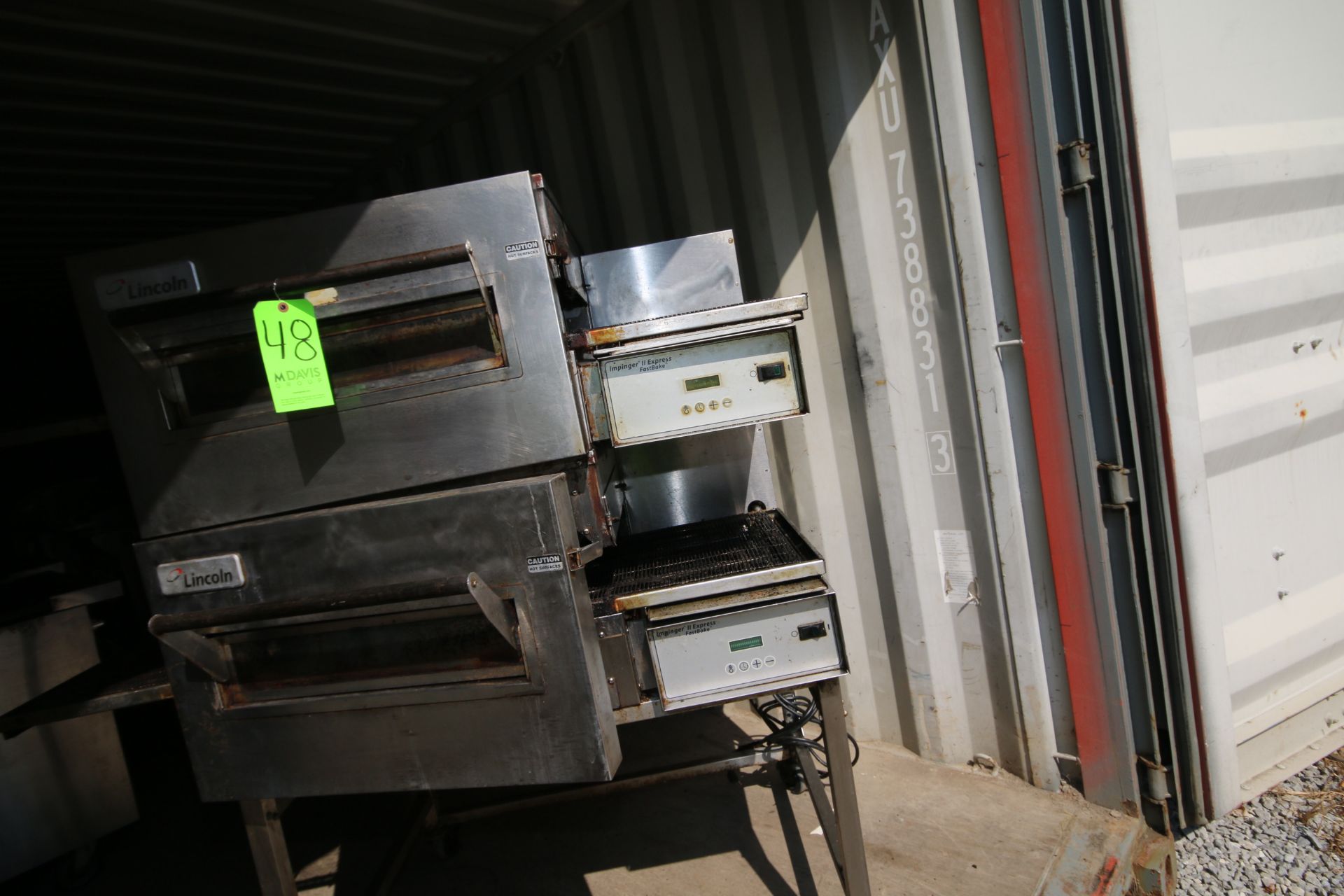 Lincoln Double Deck Oven, with (2) Pass Through Conv., (2) Doors, Mounted on S/S Portable Frame - Image 3 of 5