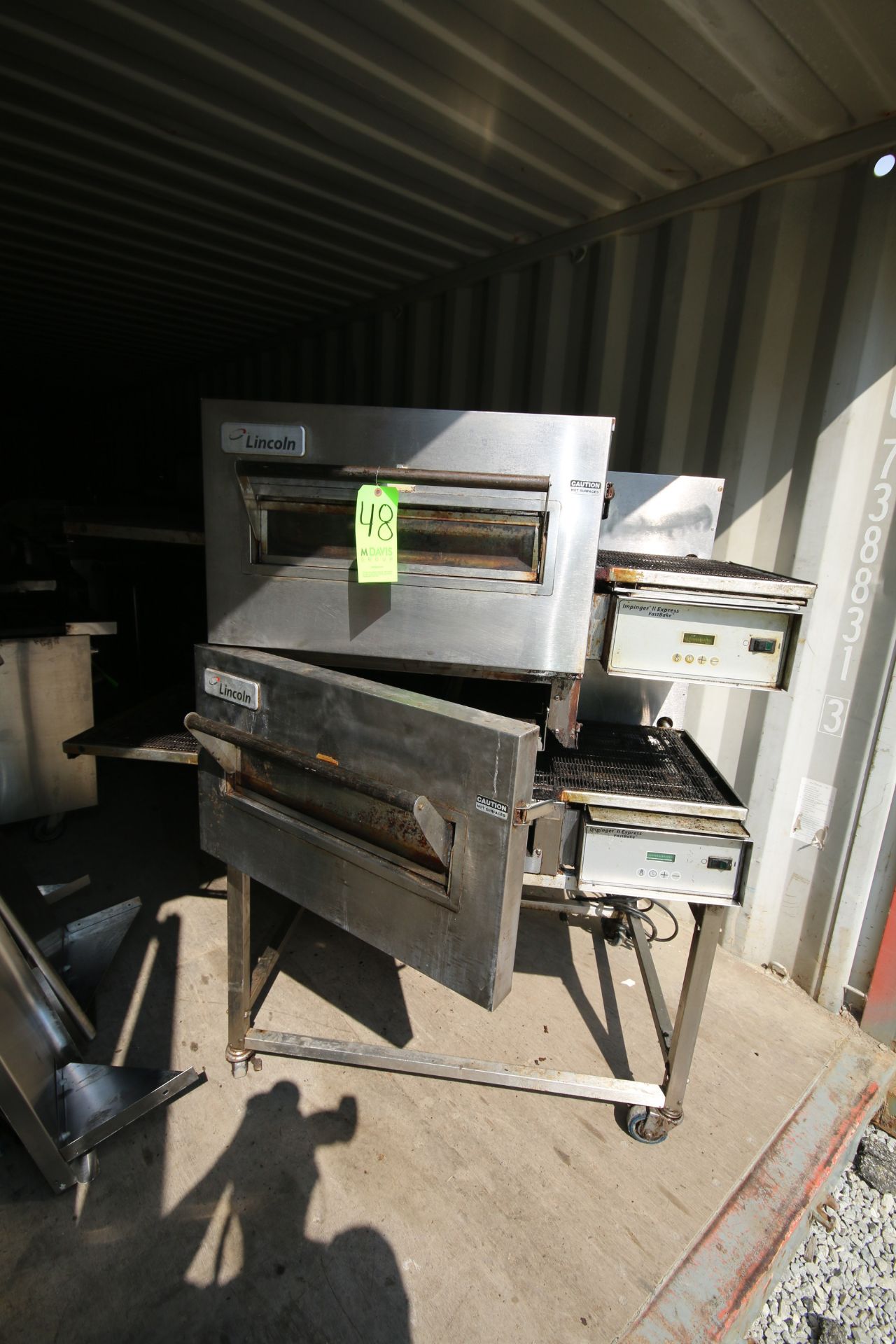 Lincoln Double Deck Oven, with (2) Pass Through Conv., (2) Doors, Mounted on S/S Portable Frame - Image 2 of 5