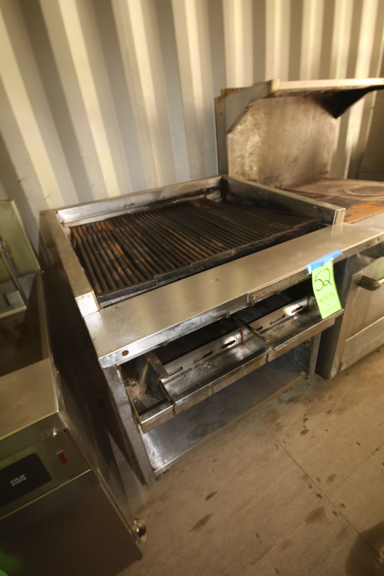 Bakers Pride Kitchen Grill, Mounted on Portable S/S Frame and S/S Storage Shelf - Image 2 of 2