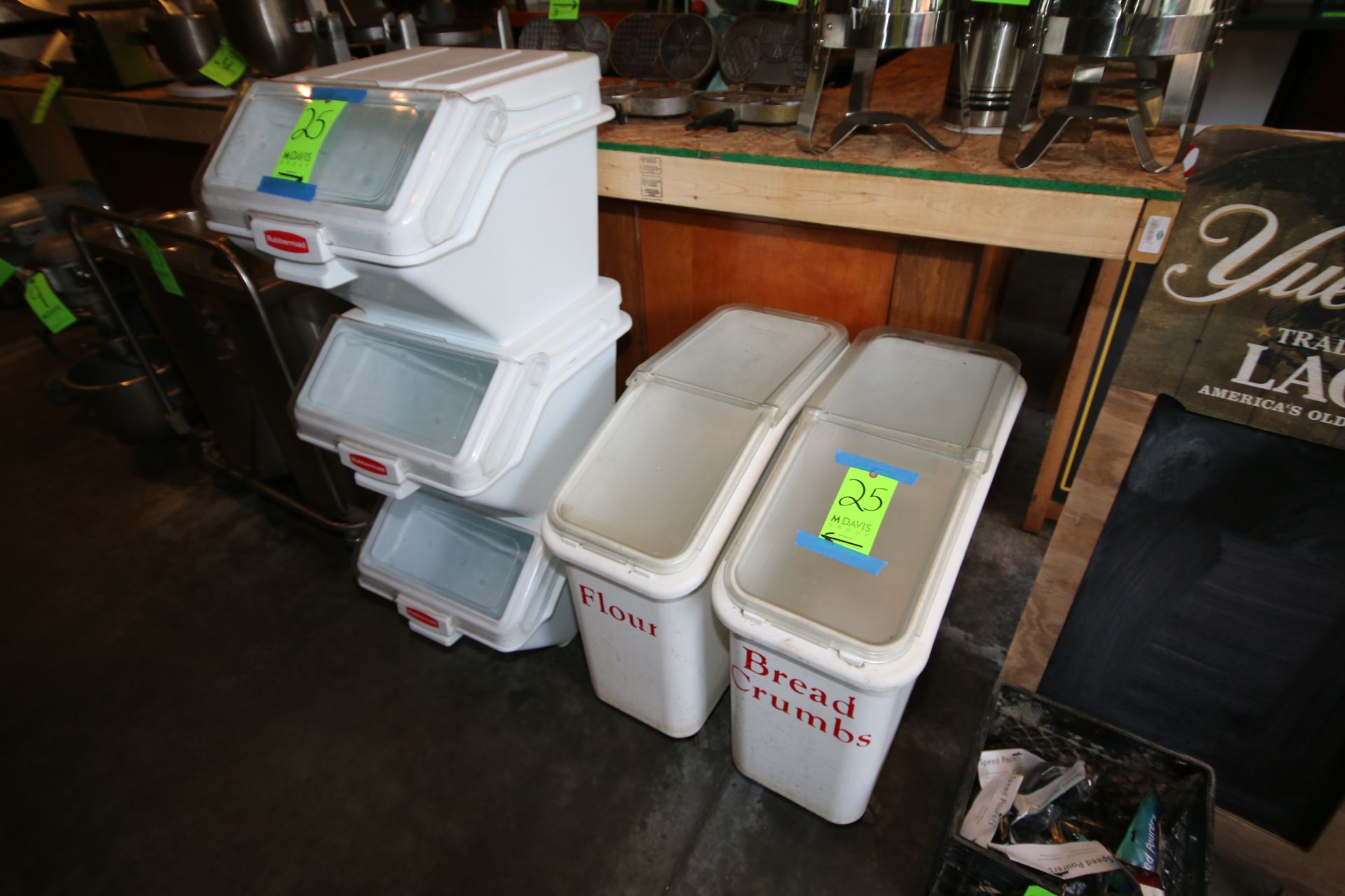 Rubbermaid Ingredient Bins, Vertical Design, with (2) Rubbermaid Portable Ingredient Bins