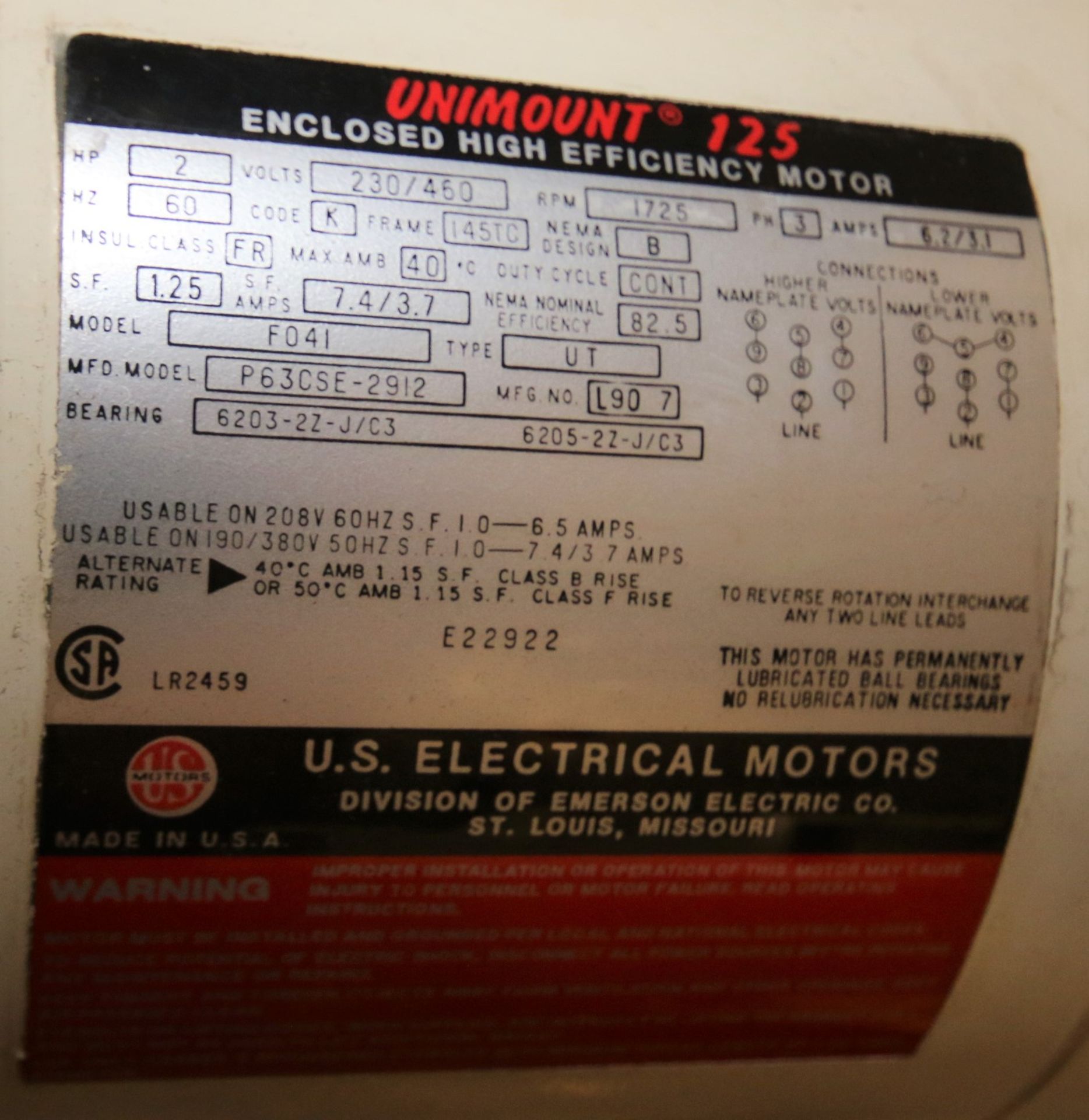 Bran - Lubbe Metering Pump, Type N-D431, SN A11420, with 1.5" Clamp Type Connections, US Motors 2 hp - Image 4 of 4