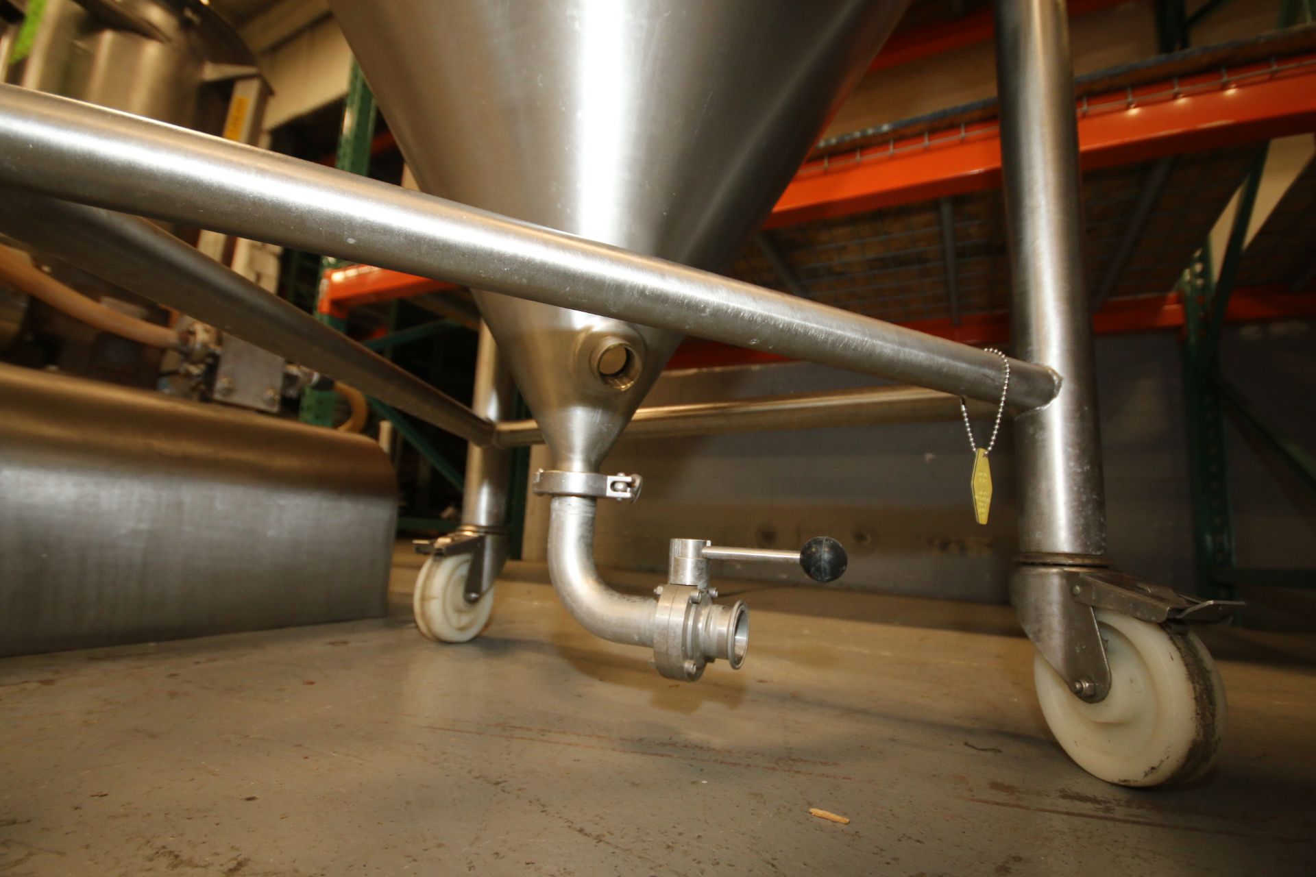 25" W x 30" D Portable S/S Funnel with Bottom 1.5" Clamp Type Connection, Mounted on Casters - Image 3 of 3