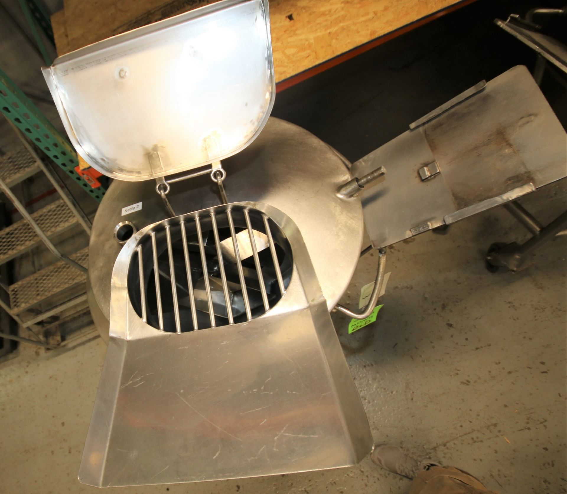 Aprox. 50 Gal. Off-Set S/S Kettle, with Agitator Shaft, Agitator Mounting Bracket, Removable Lid, On - Image 4 of 4