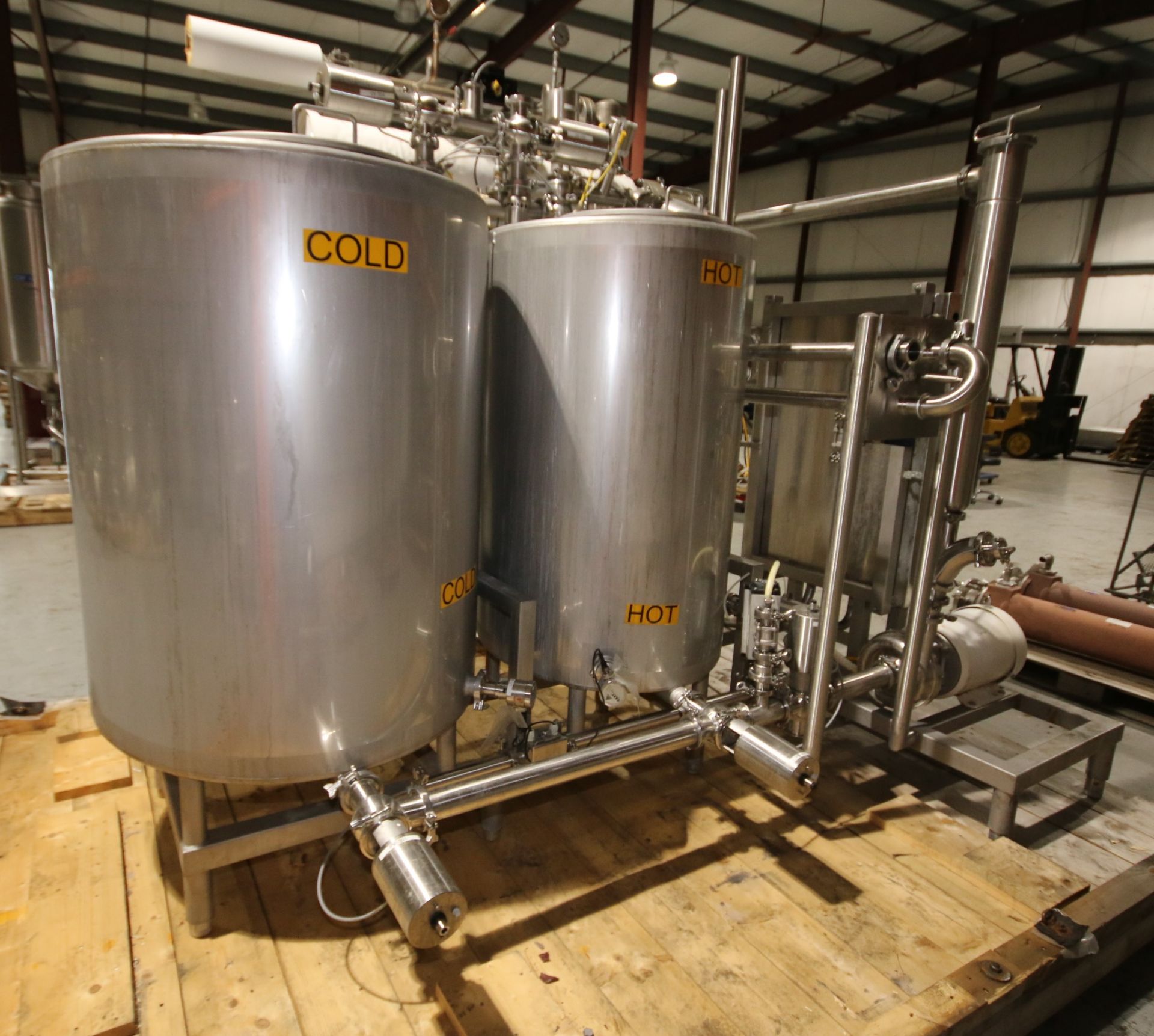 2011 Skid Mounted 2-Tank S/S CIP System, with Aprox. 230 Gal. or 48" H x 38" W Tank, 140 Gal. or 46" - Image 2 of 19