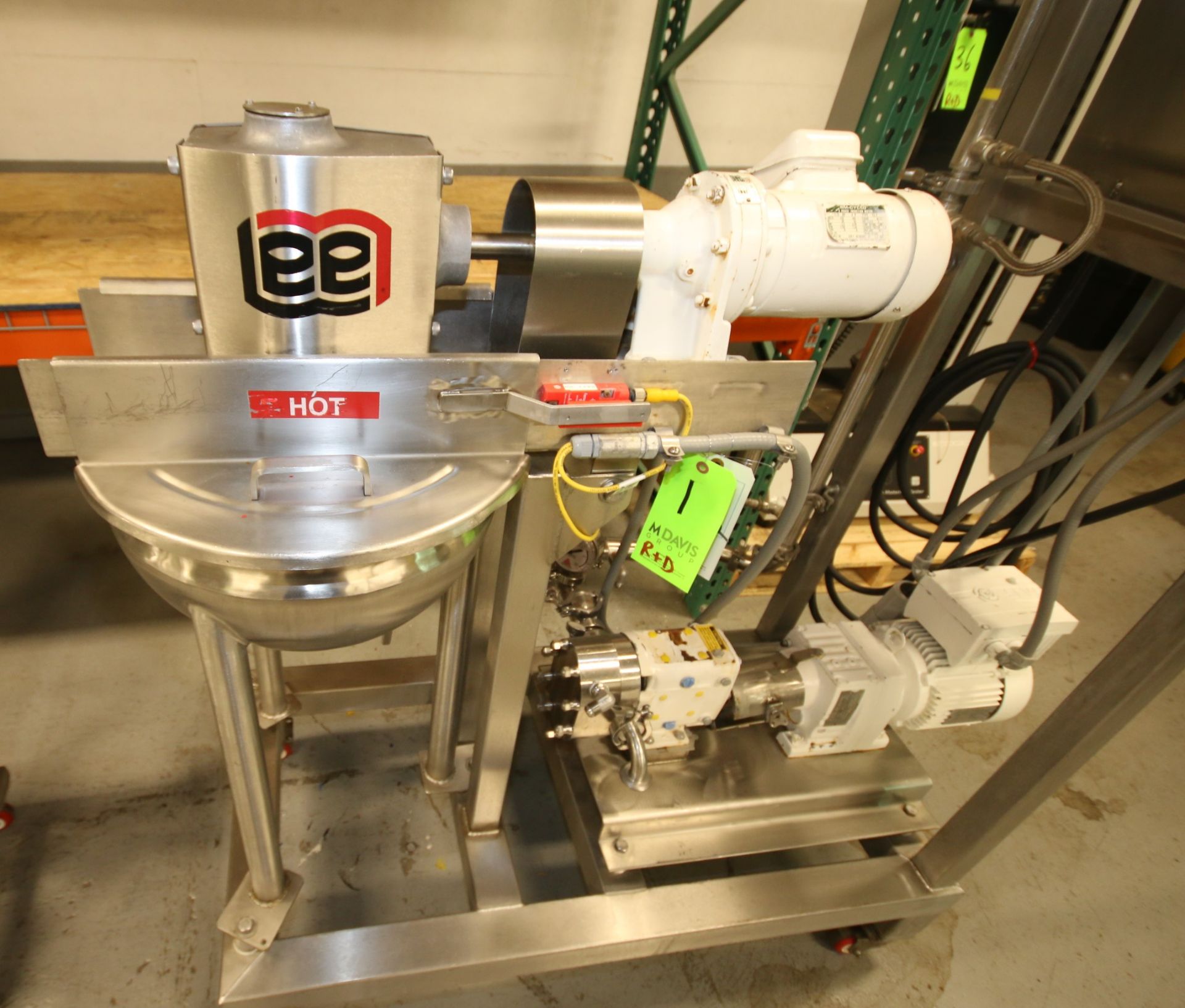 Portable Skid Mounted Lee 8 Gal. S/S Jacketed Kettle, Model 5D9MS, SN B3704A, with Scrape Surface - Image 2 of 9