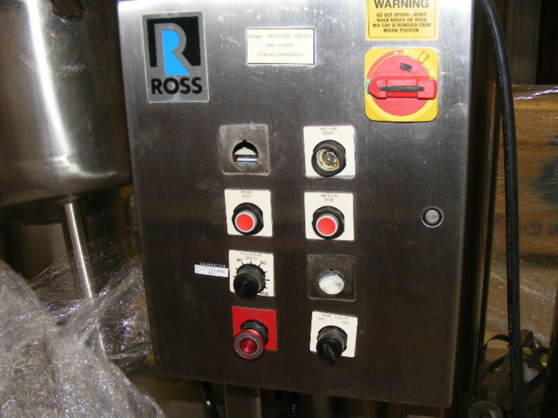 ROSS S/S High Shear Pharmaceutical Mixing Reactor,100 Gal., Model RVMS-100, S/N 75405. Rated 30 - Image 3 of 6
