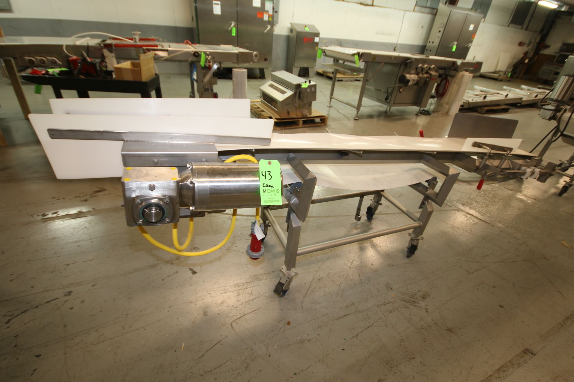 10 ft L x 12" W Portable Inclined Belt S/S Product Conveyor System, with 24" to 37" H Frame, - Image 3 of 3