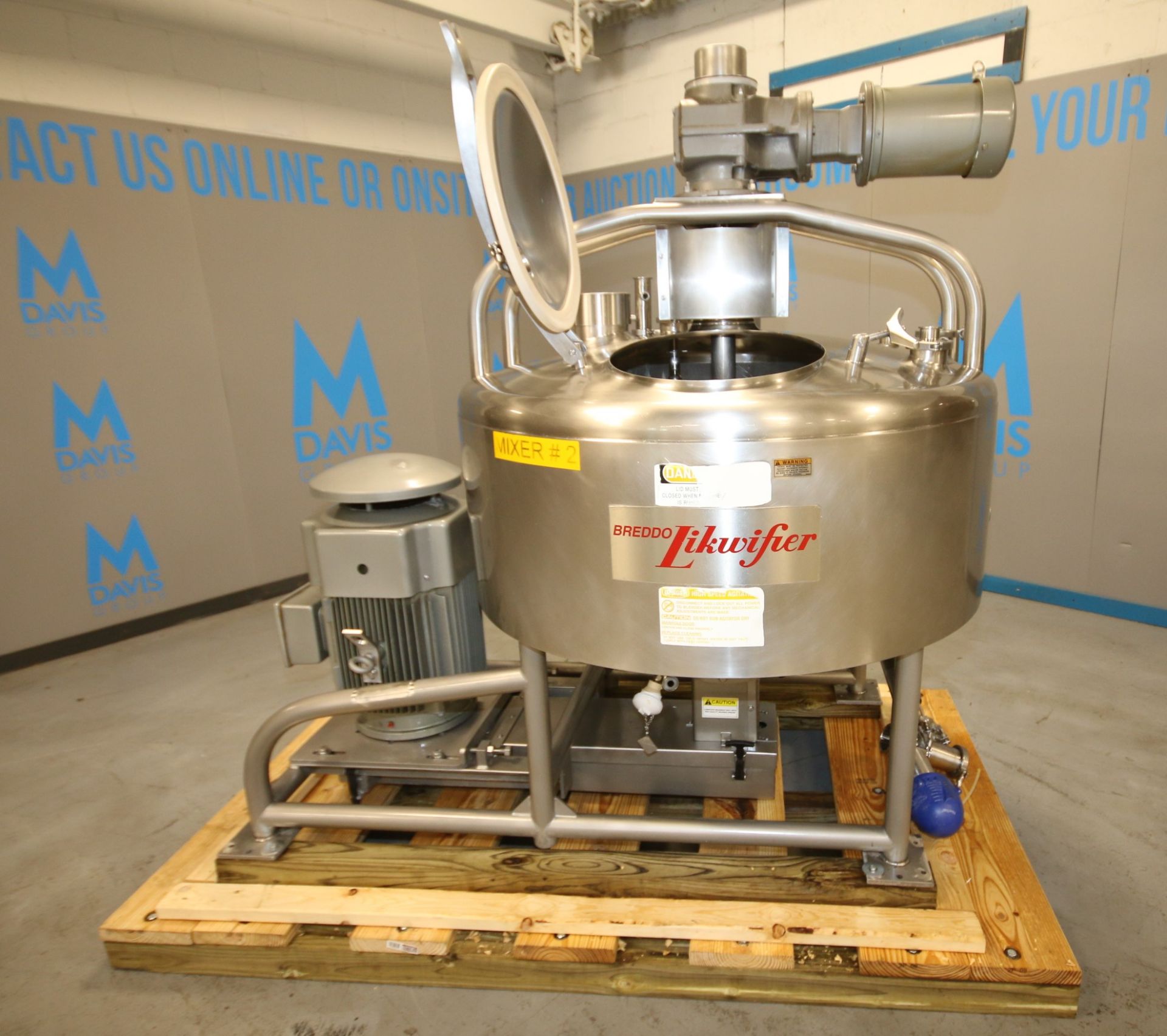 Breddo 100 Gal. Jacketed S/S Liquifier, Model LORWWSSD, SN D-582104 14133, with Off-Set Motor,