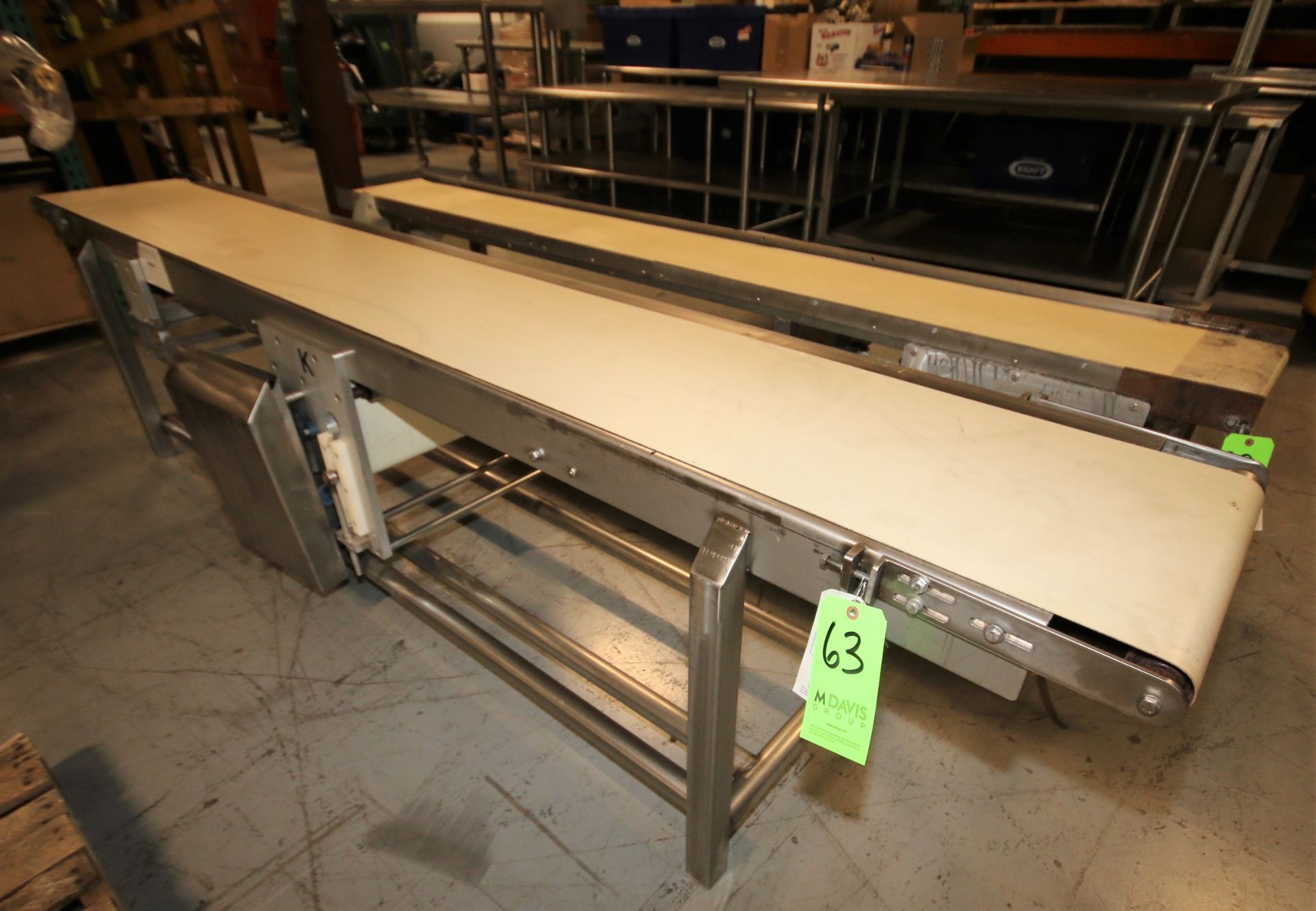 10 ft L S/S Power Belt Conveyor with 15 1/2" W Belt, with Drive (Note: Missing Motor), 28" H Leg - Bild 2 aus 3