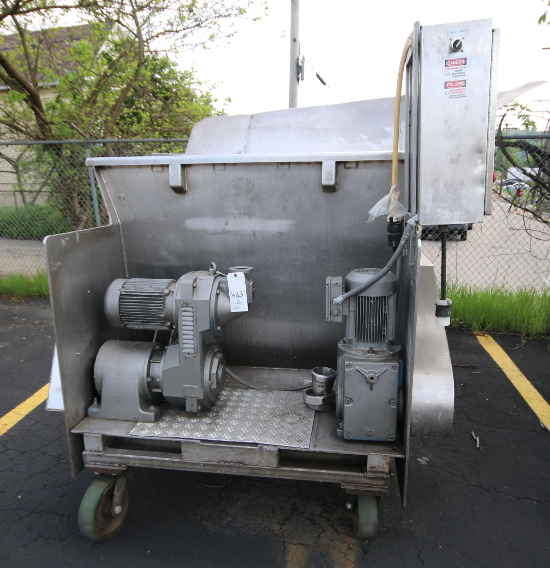 Baker Perkins 58" L x 44" W x 49" D Portable S/S Ribbon Type Blender, with 6" Shaft Width with SEW 3