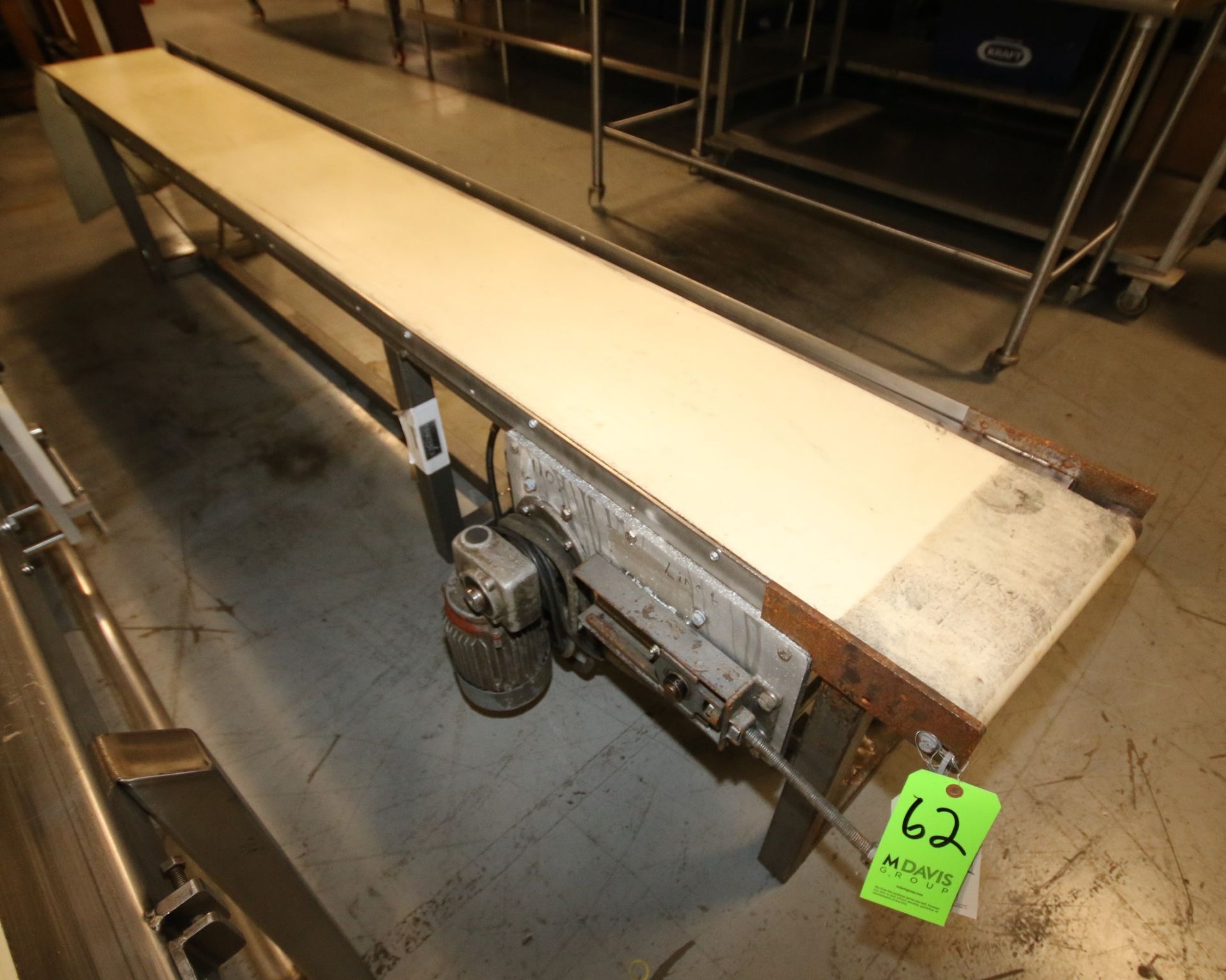 10 ft L S/S Power Belt Conveyor with 14" W Belt, with Drive Motor, 23" H Leg Supports (W392) - Bild 2 aus 2