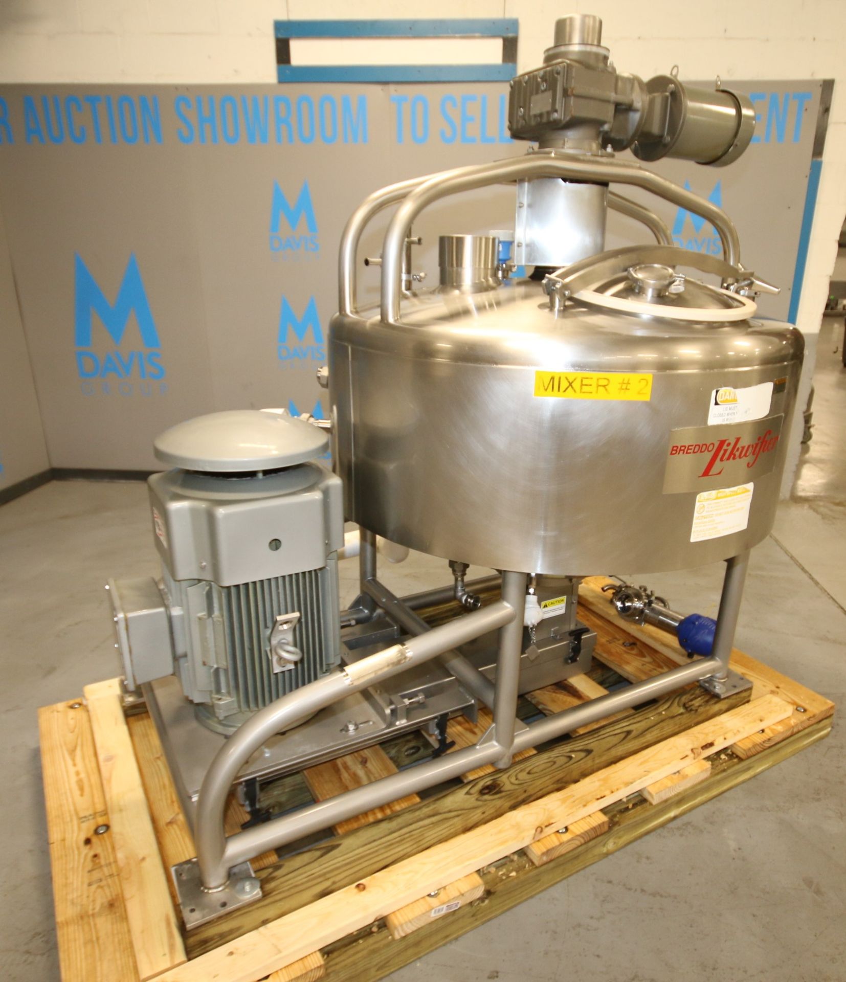 Breddo 100 Gal. Jacketed S/S Liquifier, Model LORWWSSD, SN D-582104 14133, with Off-Set Motor, - Image 4 of 20