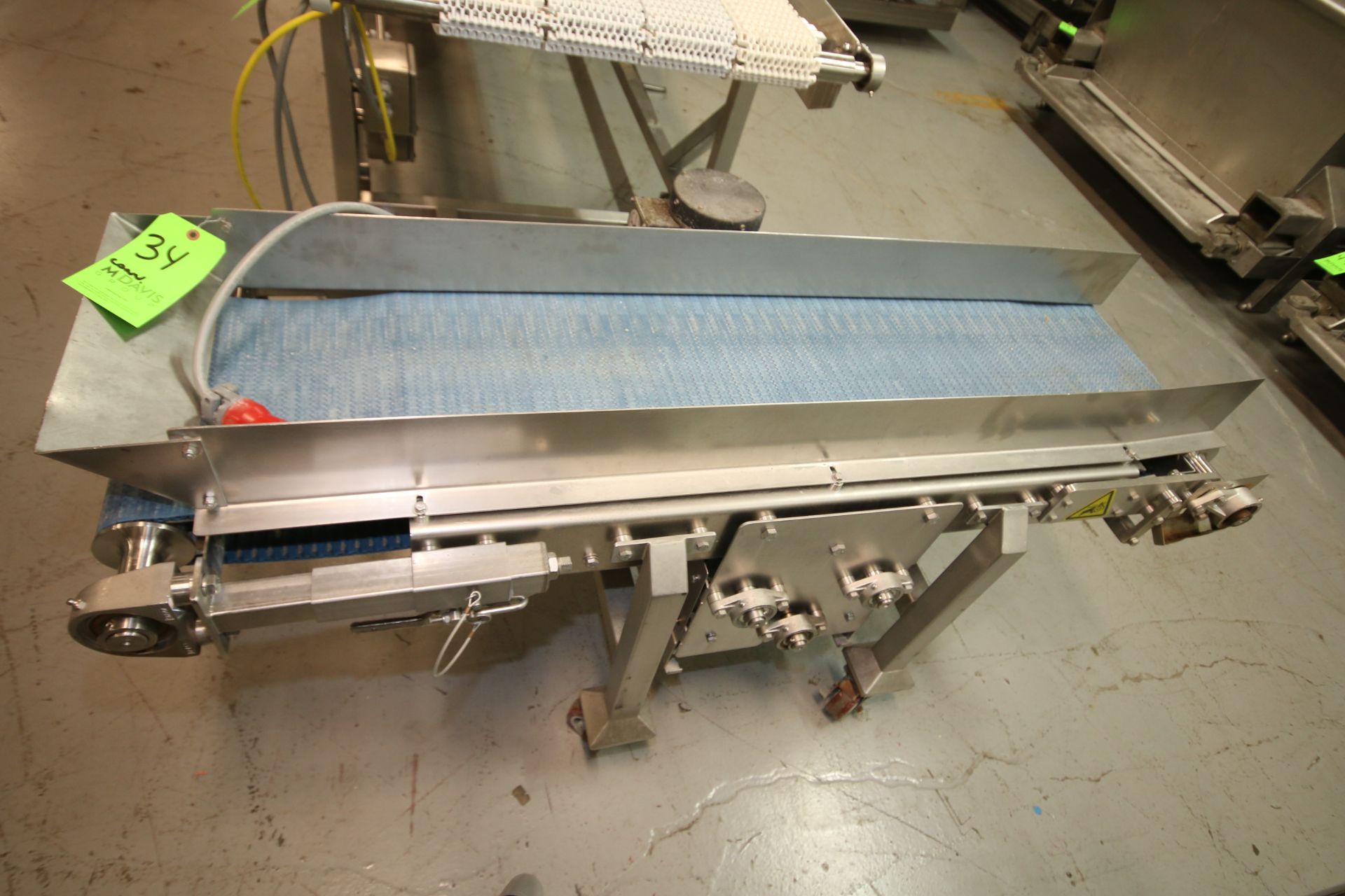 Moline 63" L x 14" W S/S Portable Reject Conveyor System, Model CP-14-5R, SN 05-J219143, 25 1/2" H