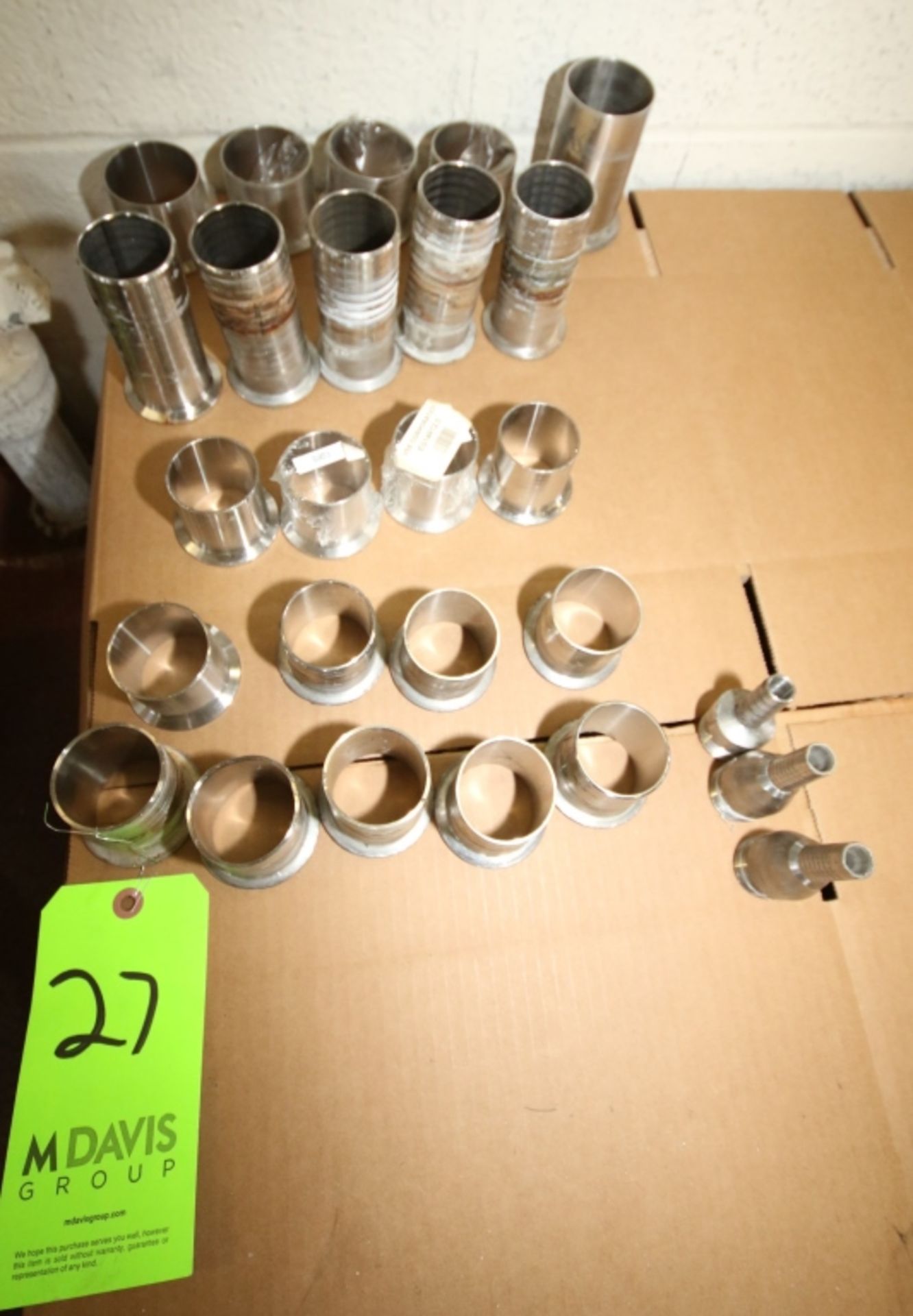 Assorted S/S Hose Adapters; Mostly 2"; Barbed End to 2" Clamp