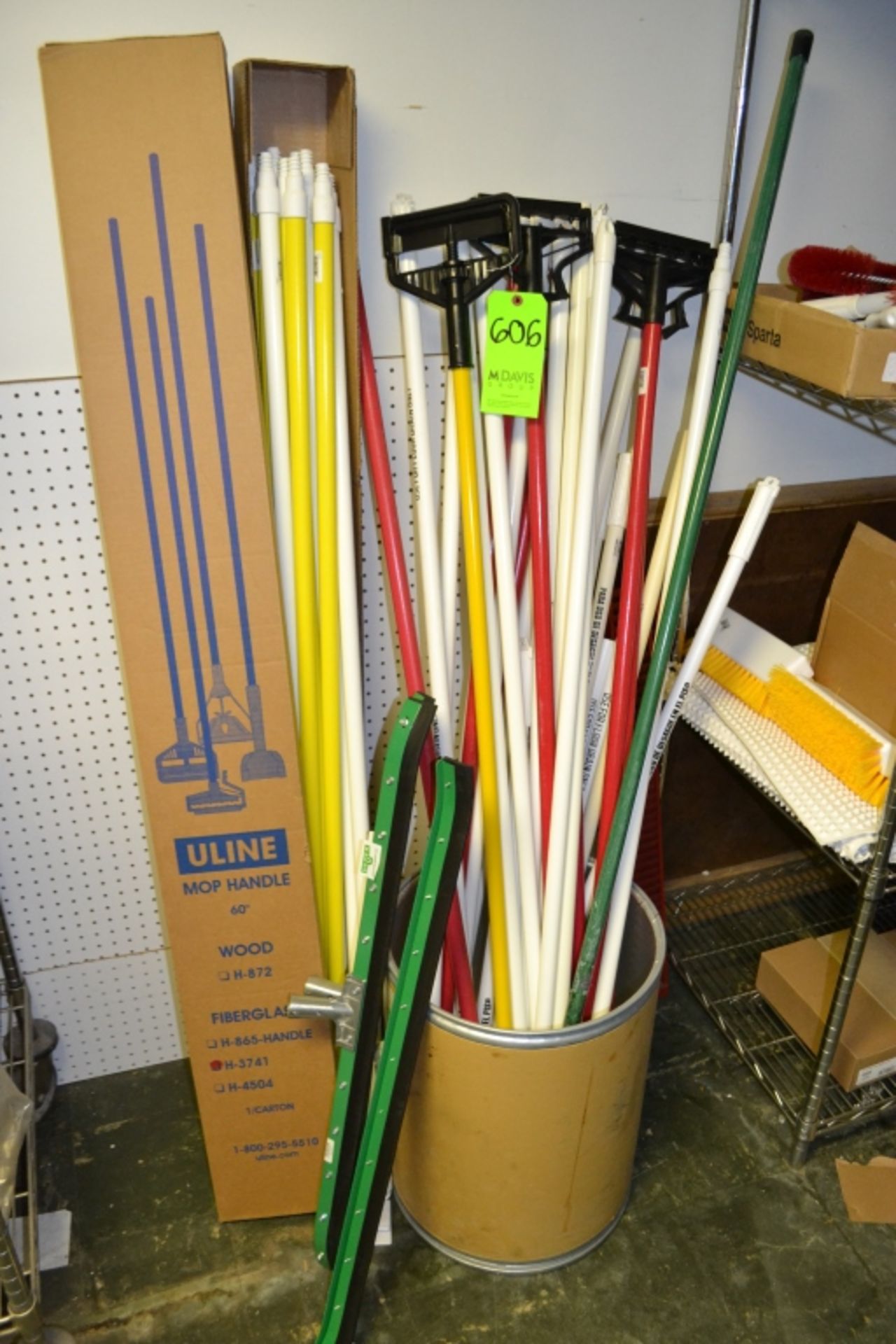 Lot of New Mop and Broom Handles and (2) Squeegees: Approx. (40) Pieces