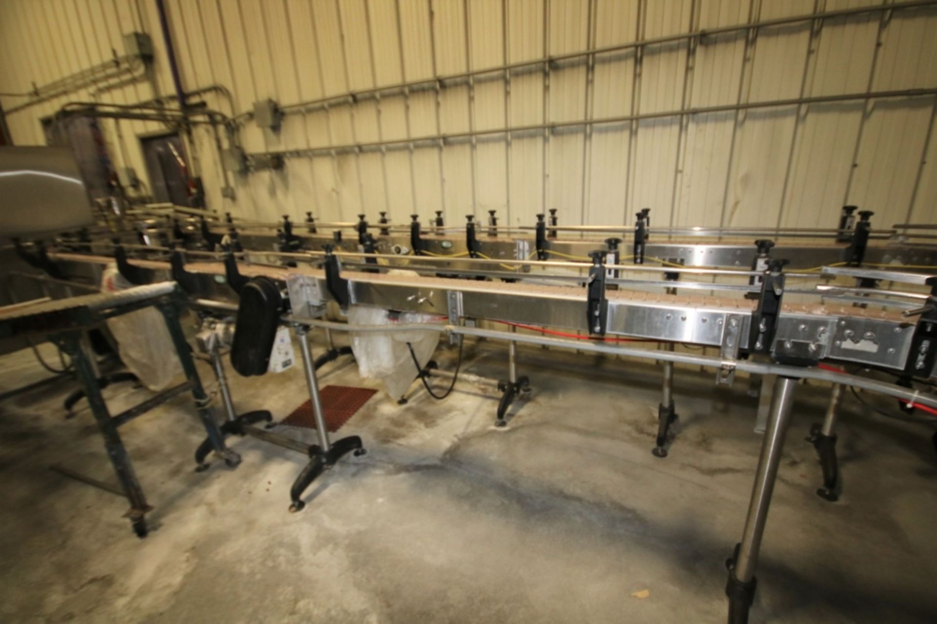 Approx. 70ft of AIS Brand 3 1/4" Plastic Table Top Conveyor with (2) Combiners, and (6) 90 Degree - Image 6 of 7