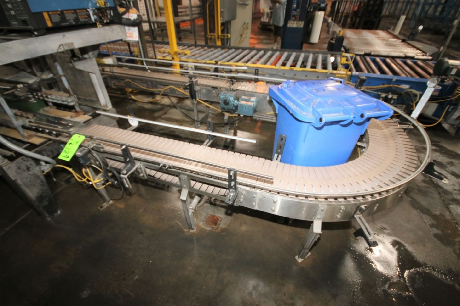 S/S 10" Plastic Chain Conveyor; (2) Sections with Drives: 12ft Section with 180 Degree Turn and - Image 2 of 3