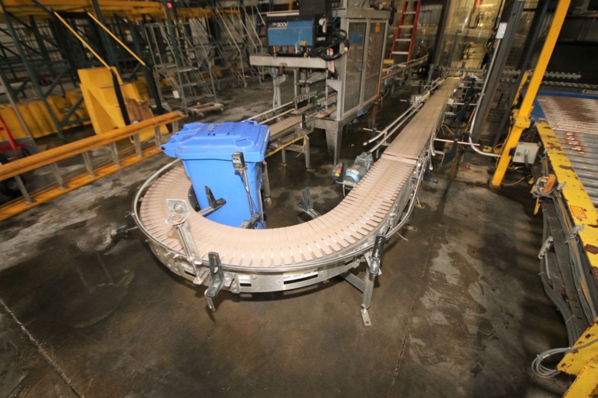S/S 10" Plastic Chain Conveyor; (2) Sections with Drives: 12ft Section with 180 Degree Turn and - Image 3 of 3
