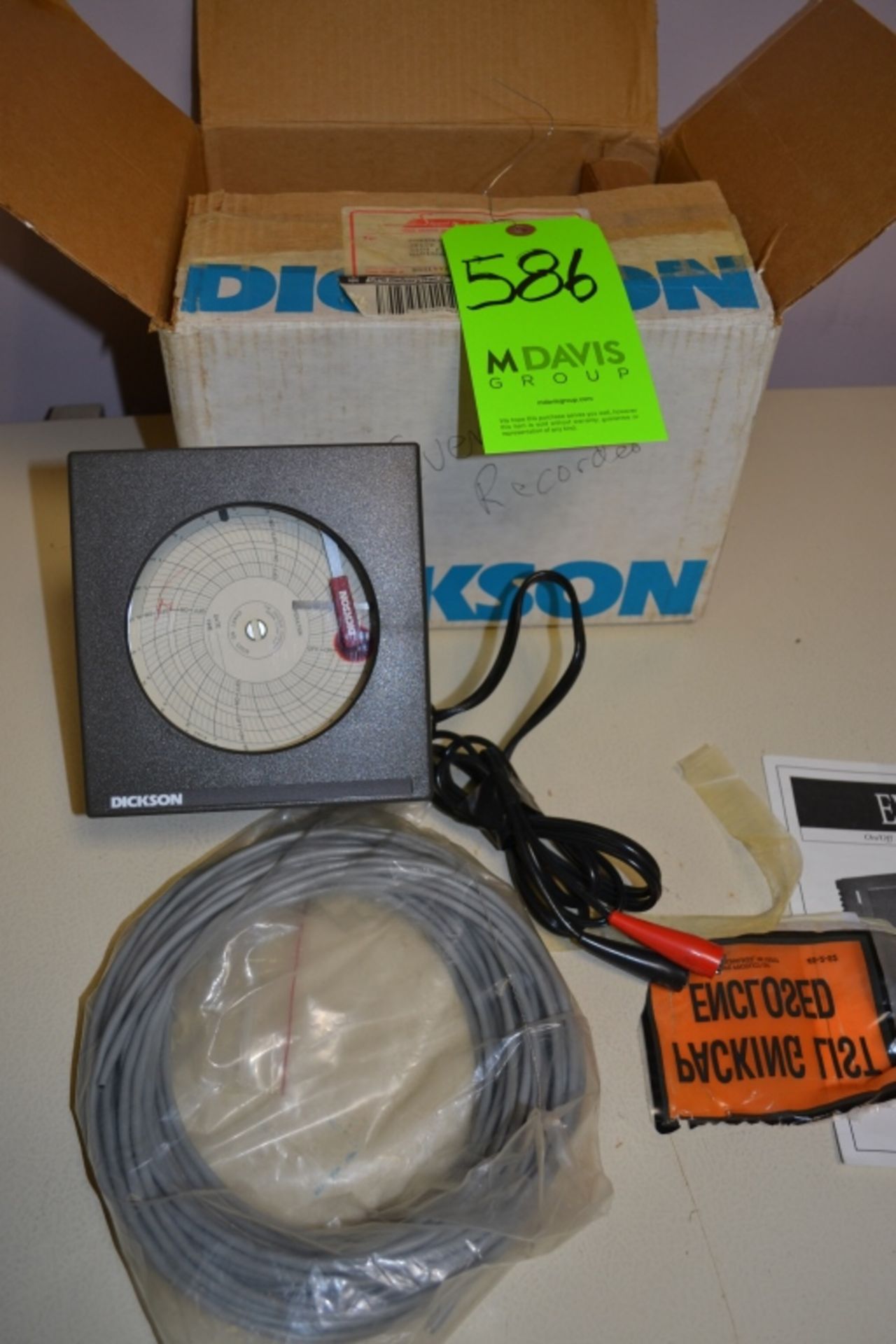 Dickson Model EV402 4" Event Recorder: S/N 6110417 On/Off 24HR Recording with Software Disk