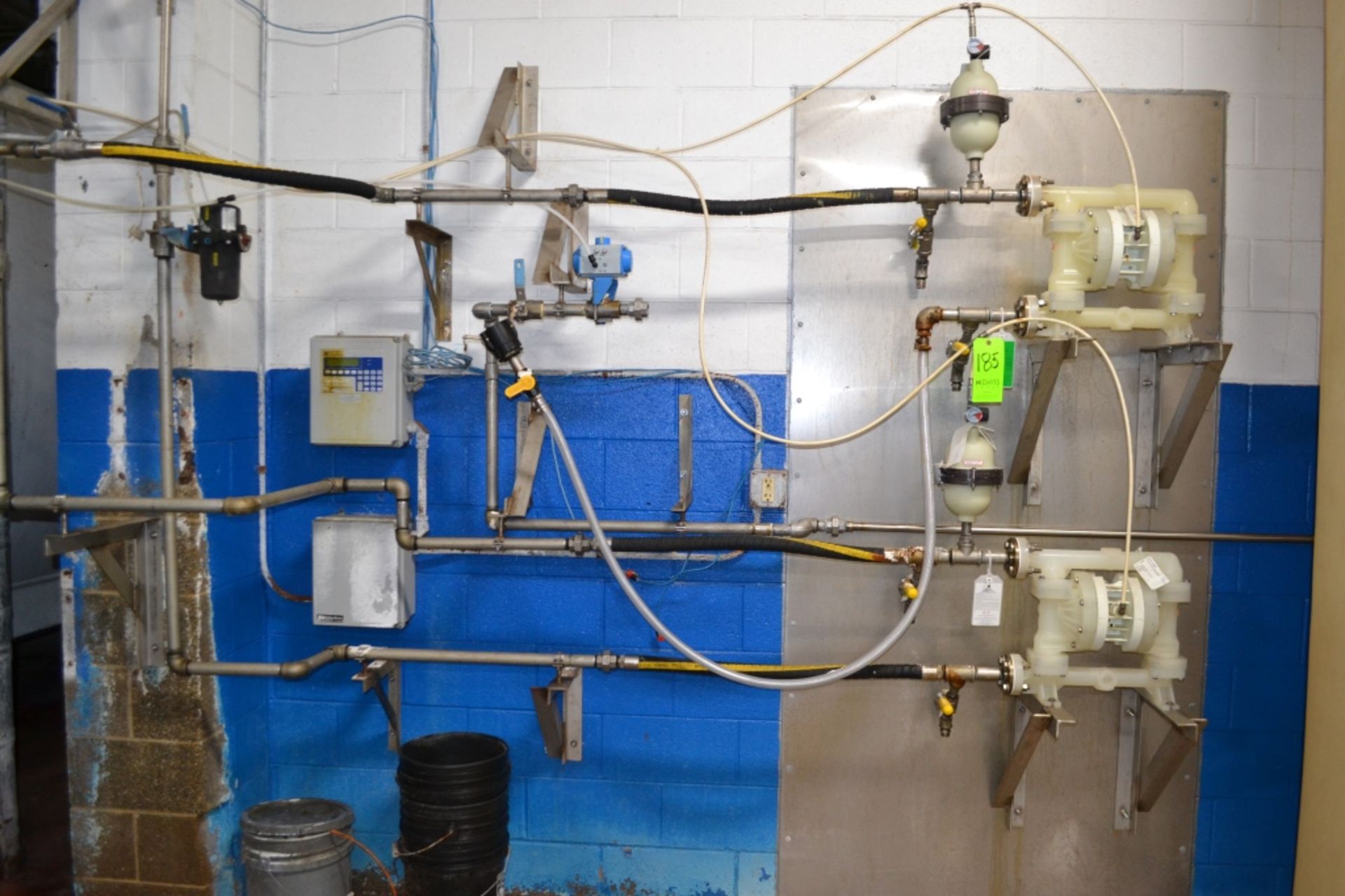 Chemical Transfer System with (2) Wilden Plastic Diaphram Pumps and Control Boxes