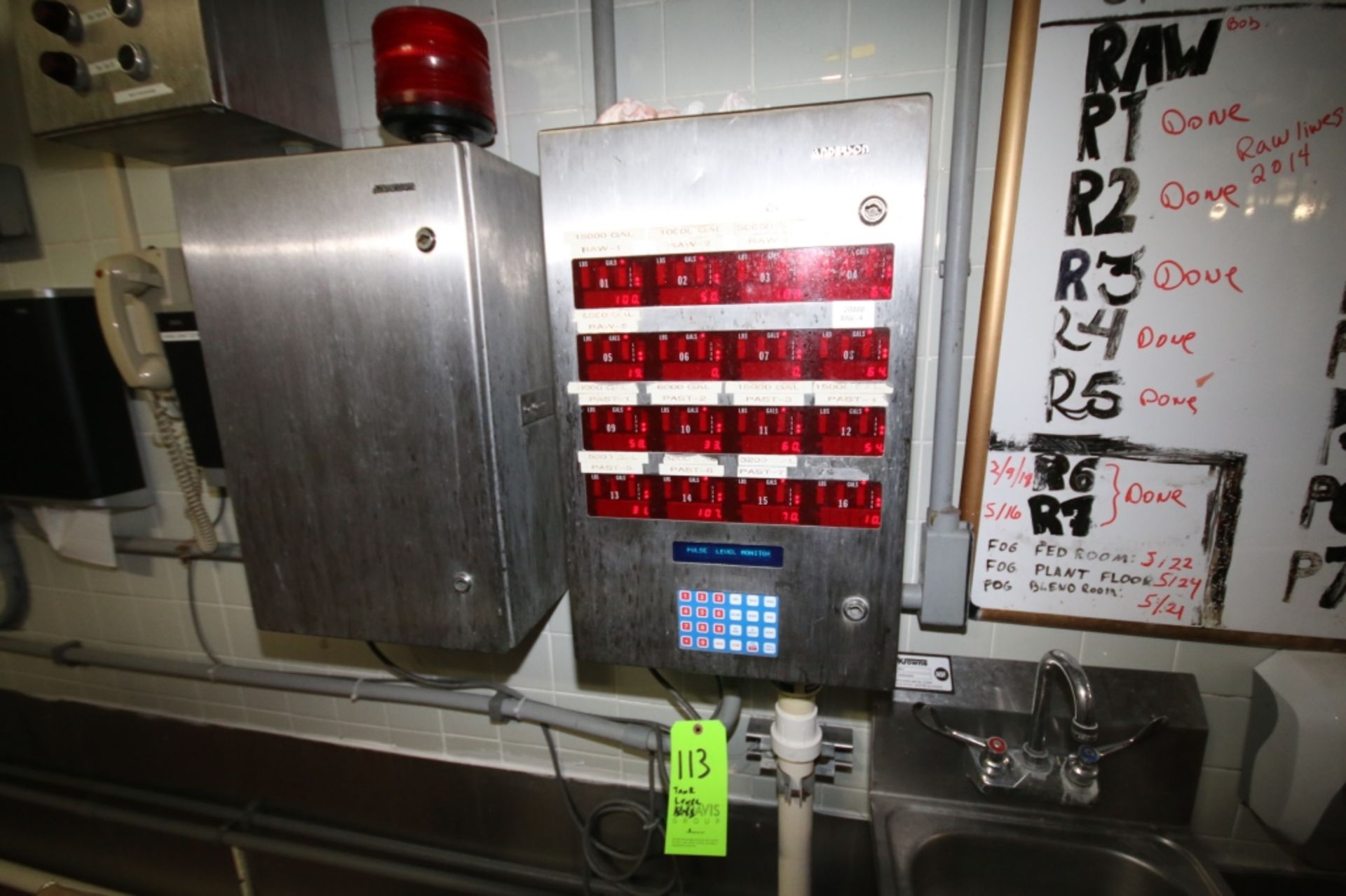 Tank Level System with (4) S/S Cabinets; Includes Anderson and Sani-Matic Digital Displays