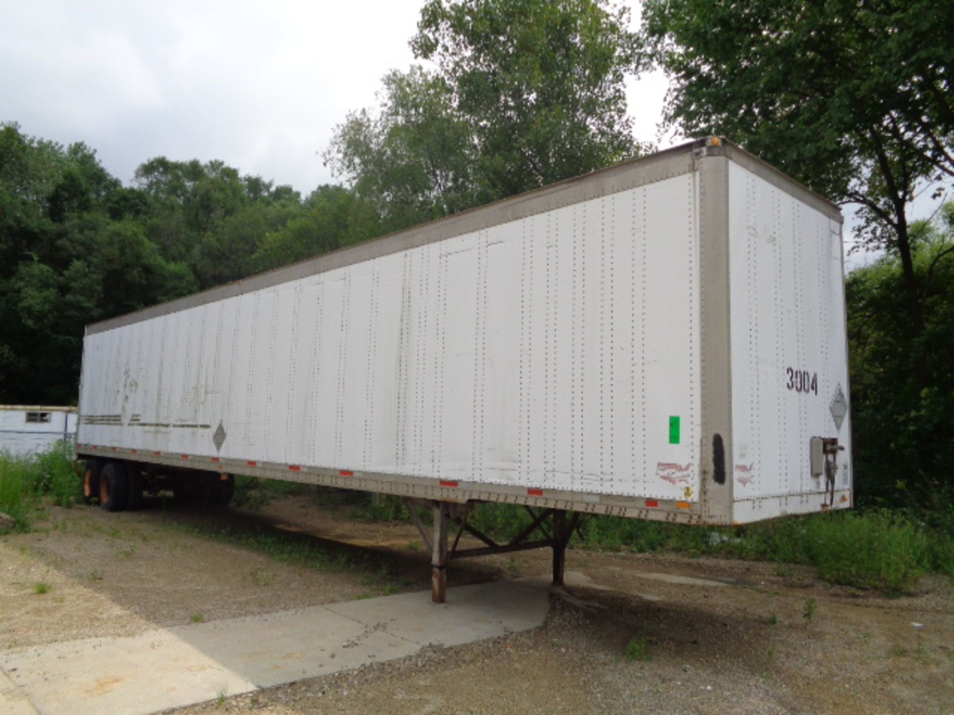 Wabash 53 ft. Dry Van Semi Trailer, 8 ft. Wide, 1990 (NOTE: SOLD WITHOUT TITLE, STORAGE ONLY)