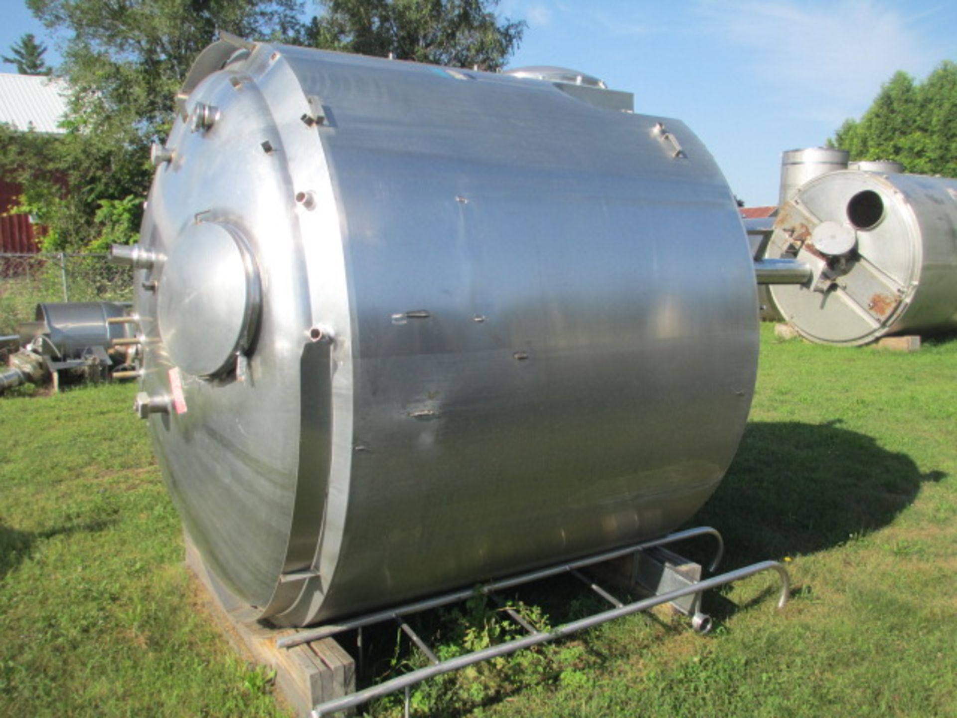 DCI 1,500 Gal. Dome Top Slope Bottom Pressure Wall Processor: Wide Sweep Agitation 96" Diameter x