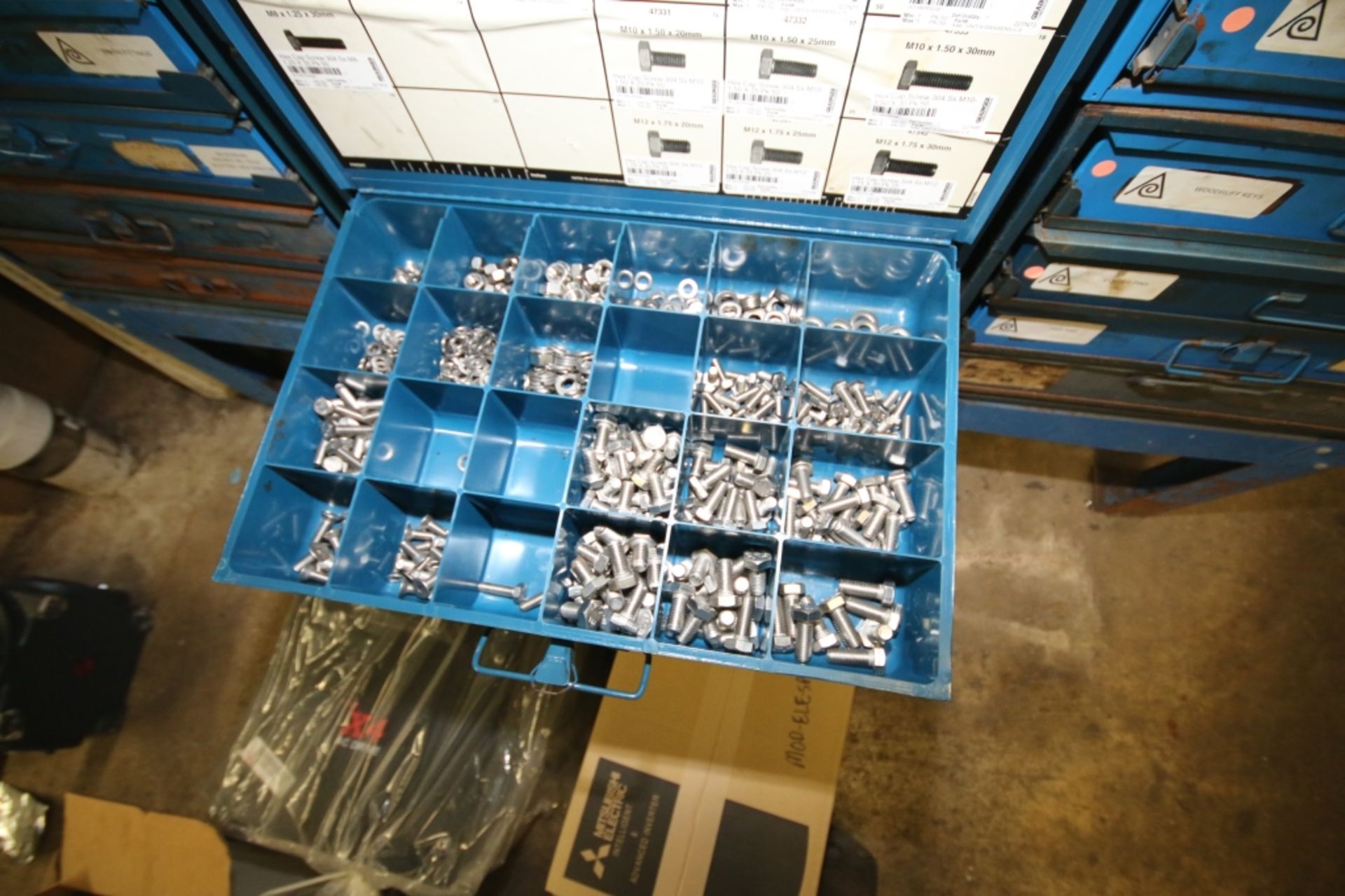 3 Rows of Parts Drawers with Contents: Includes (7) Drawers of S/S Fasteners, Cotter Pins and - Bild 5 aus 8