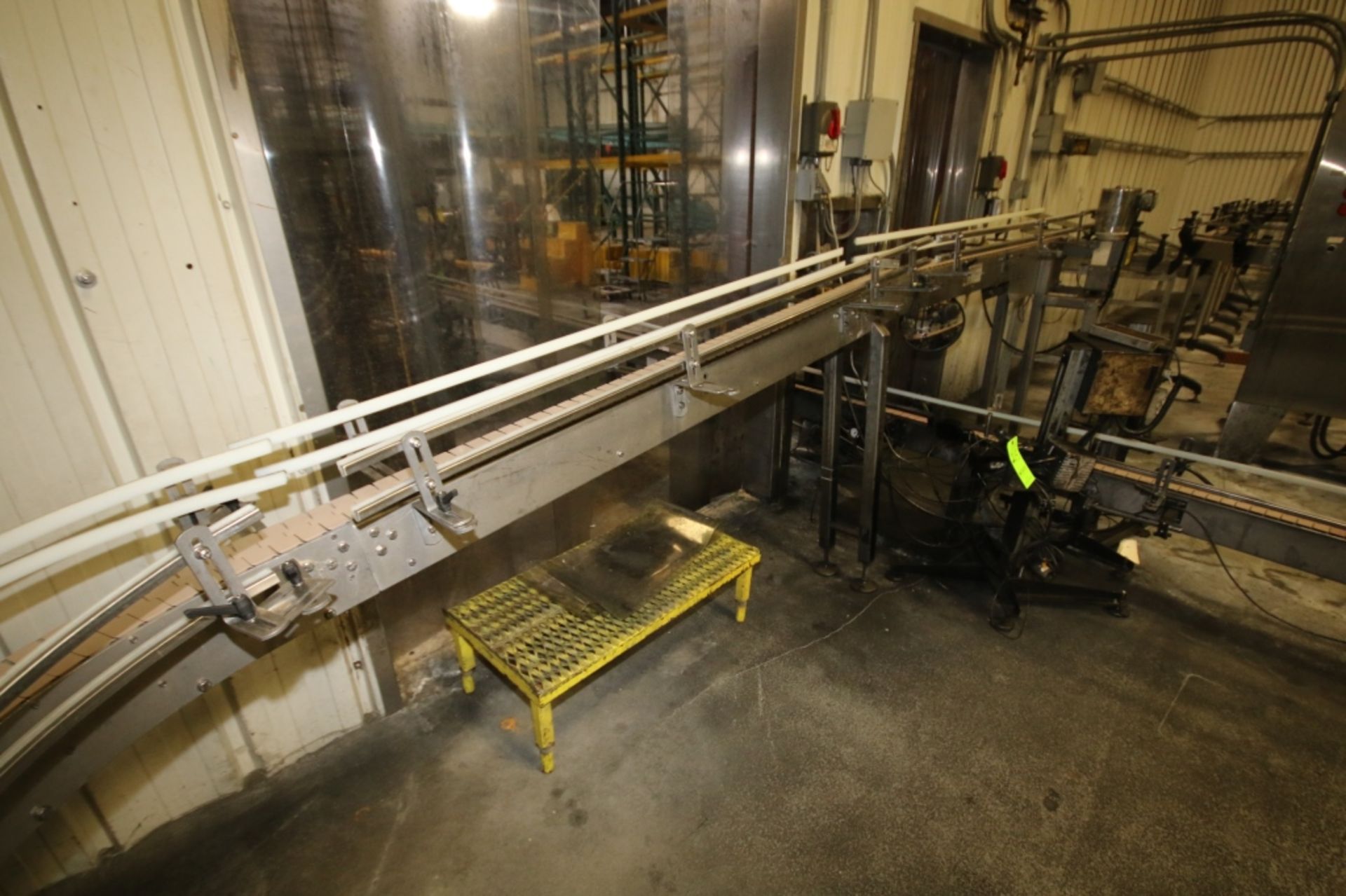 Approx. 60ft of 4.5" S/S Plastic Chain Conveyor; Transfers to Floor Level 3ft High; with - Image 2 of 6
