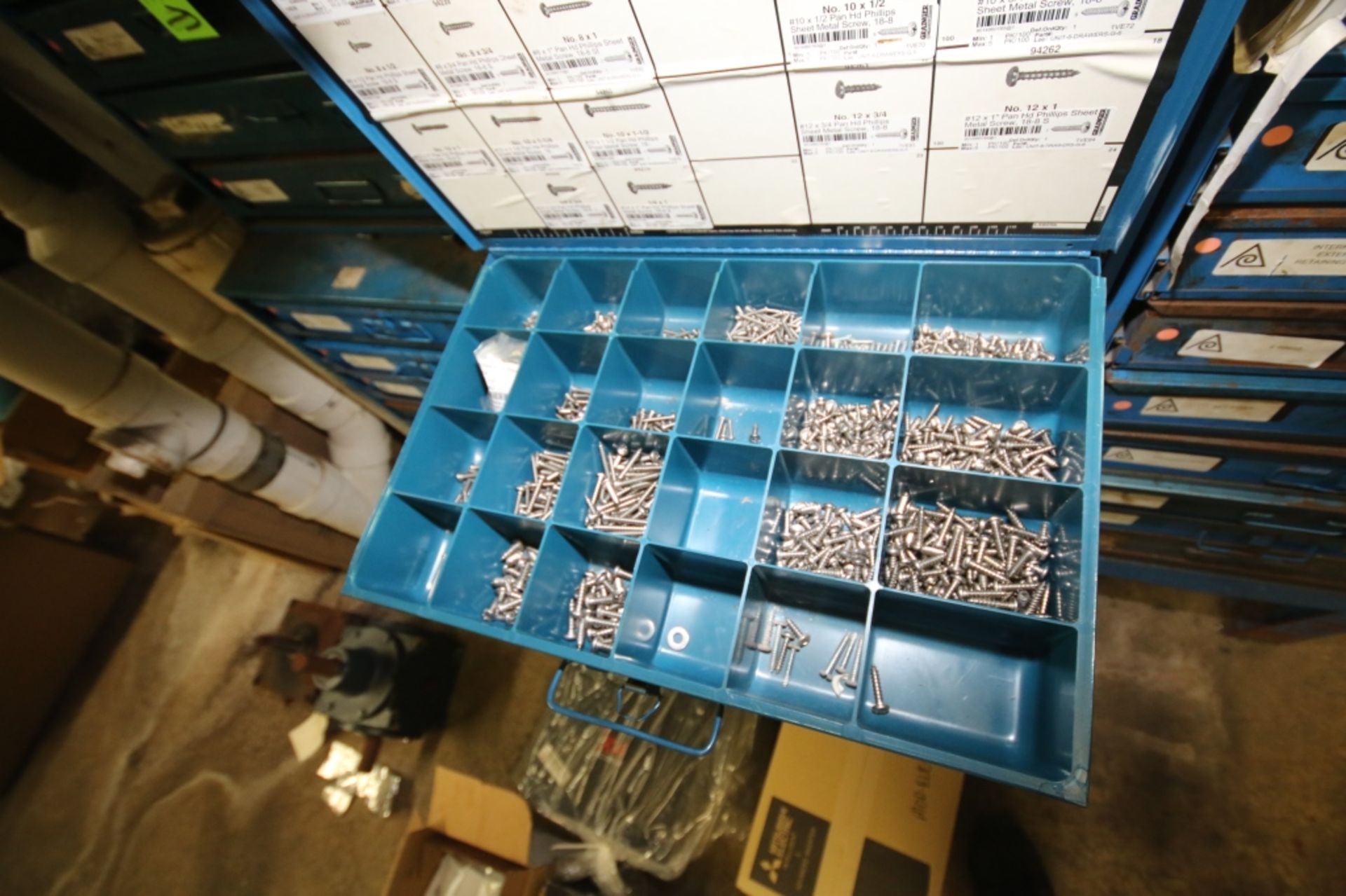 3 Rows of Parts Drawers with Contents: Includes (7) Drawers of S/S Fasteners, Cotter Pins and - Bild 3 aus 8