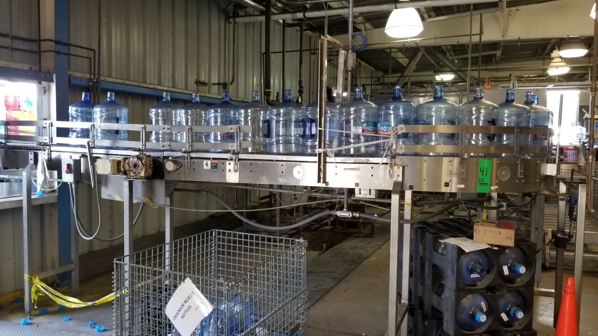 S/S 5 Gal. Bottle Conveyor, Manufactured by Alliance Industrial including Drives, Curves, Stands and