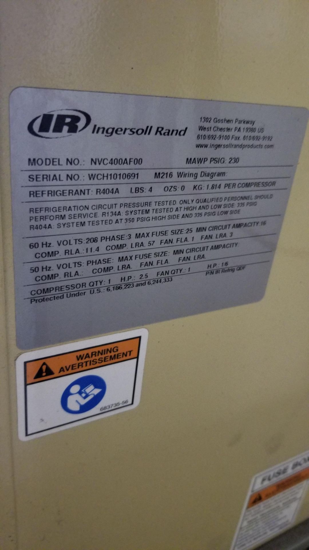 Ingersoll Rand 50 HP Intellisys Oil-Free Screw Air Compressor, Model IRN50H-OF, S/N TA00403U11167, - Image 9 of 10