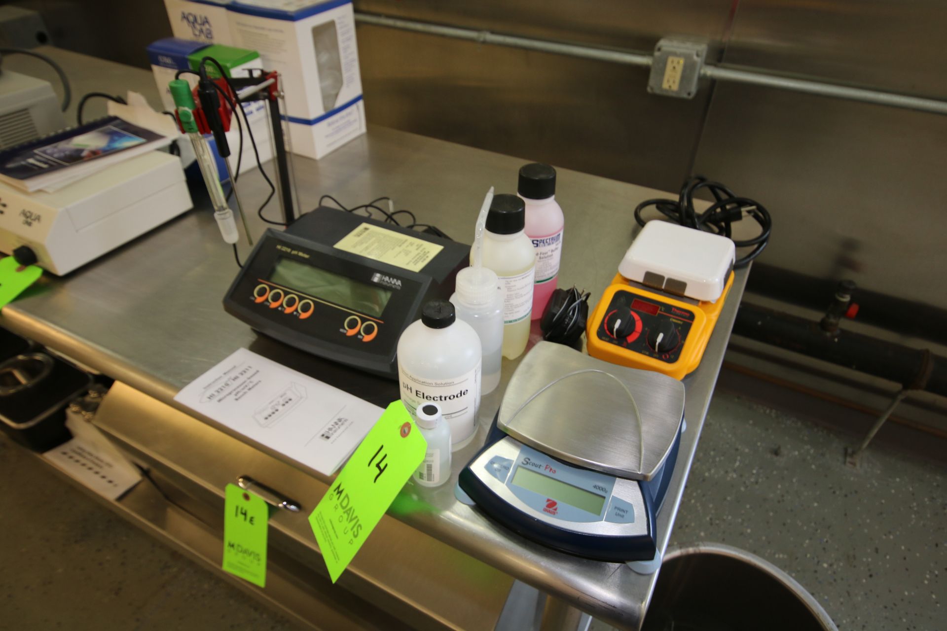Hanna PH Bench Meter, M/N Hi2210, with Solutions, Thermo Scientific Hot Plate, M/N SP1310, S/N