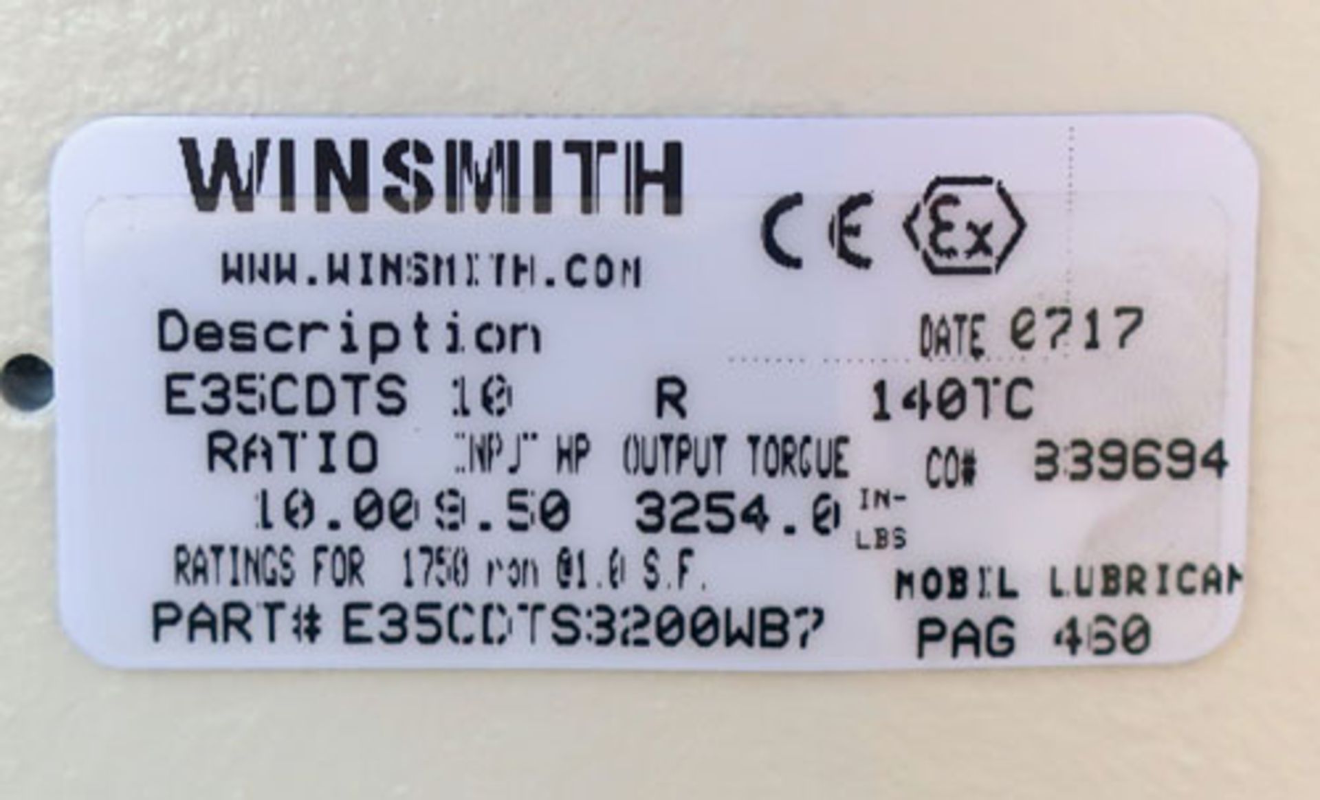 Unused Winsmith SE Encore speed reducer, Model E35. Built 2017. - Image 5 of 5