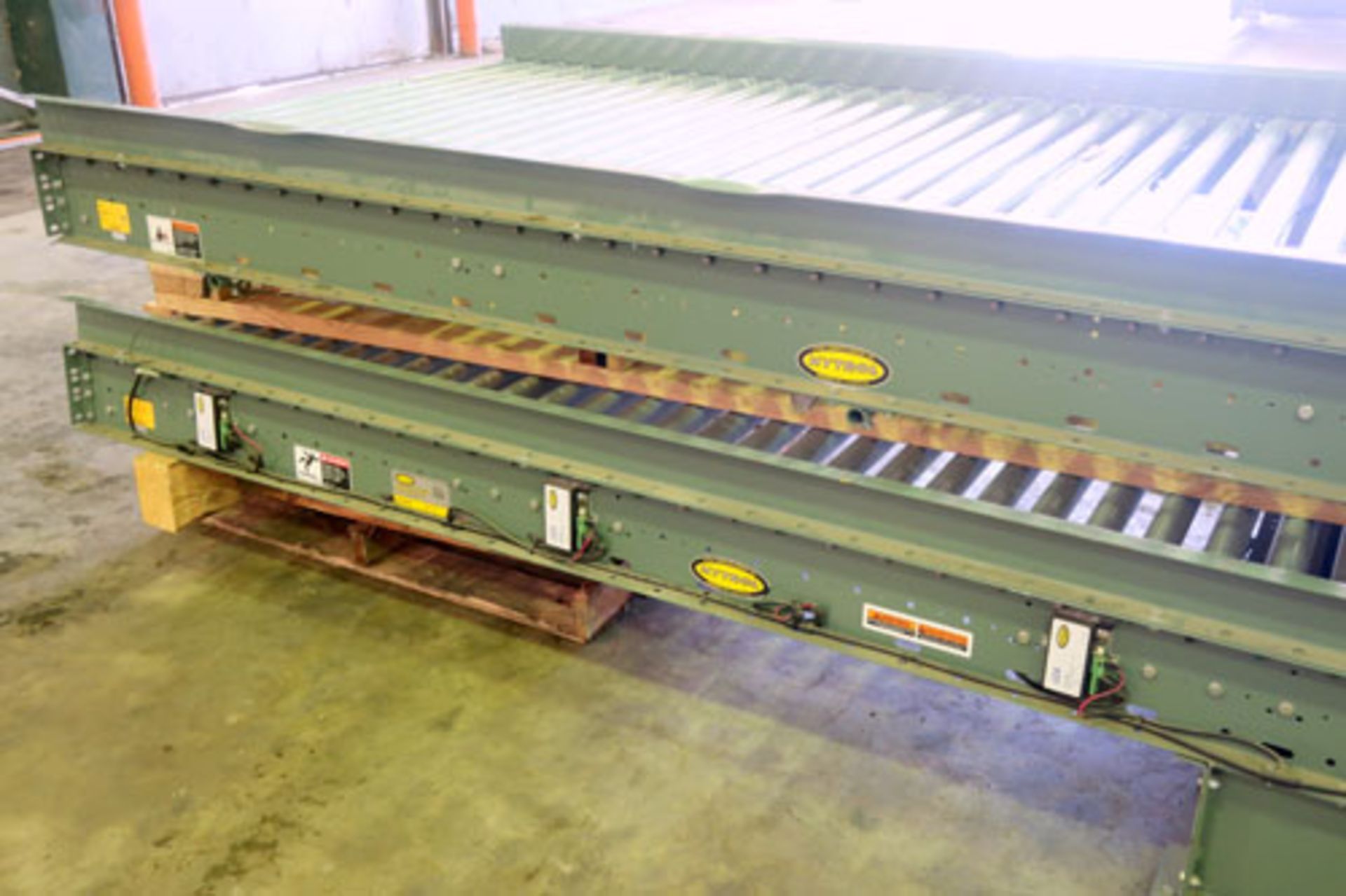 Lot of (2) sections of Hytrol roller conveyor, approximately 52" wide x 10' long. - Image 4 of 6