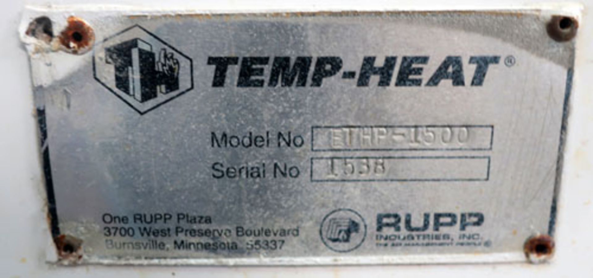 Temp-Air Portable Electric Heater, Model ETHP-1500, Serial # 1538. - Image 11 of 12